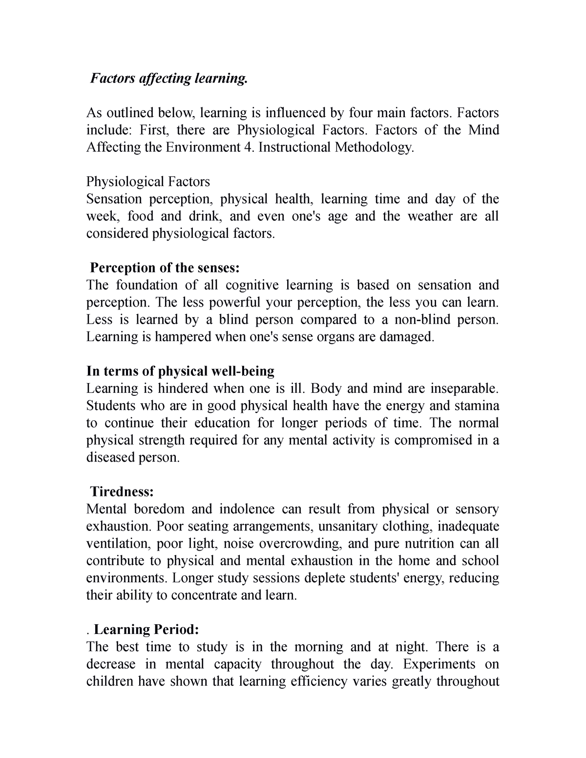 factors-affecting-learning-as-outlined-below-learning-is-influenced