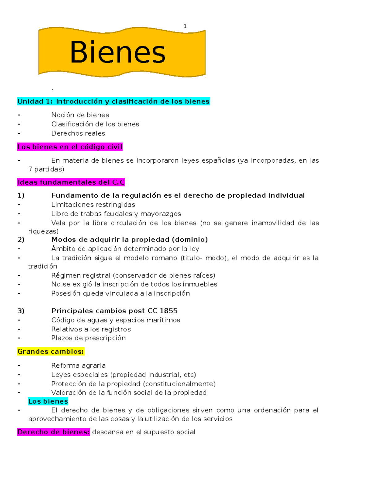 Apuntes Bienes - 1 . Unidad 1: Introducción Y Clasificación De Los ...