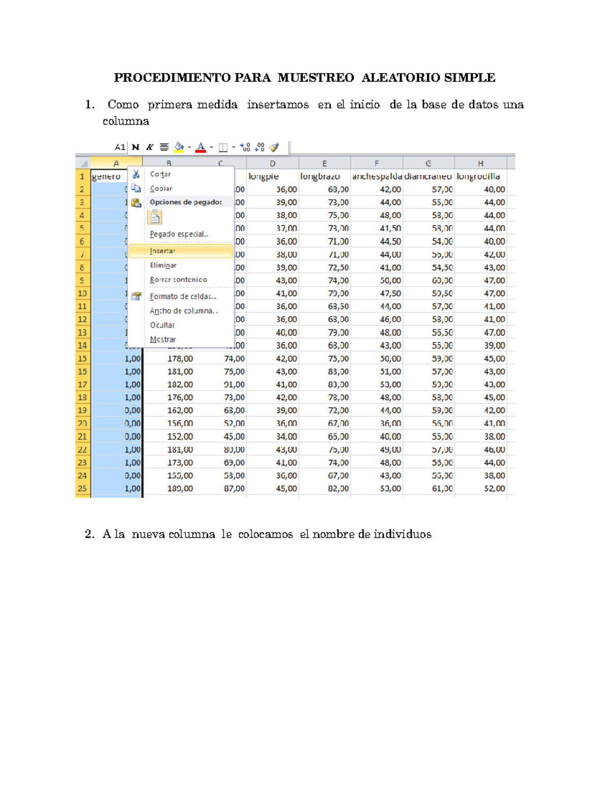 PASO A PASO DEL PARA Muestreo Aleatorio Simple EN Excel, Estadística ...