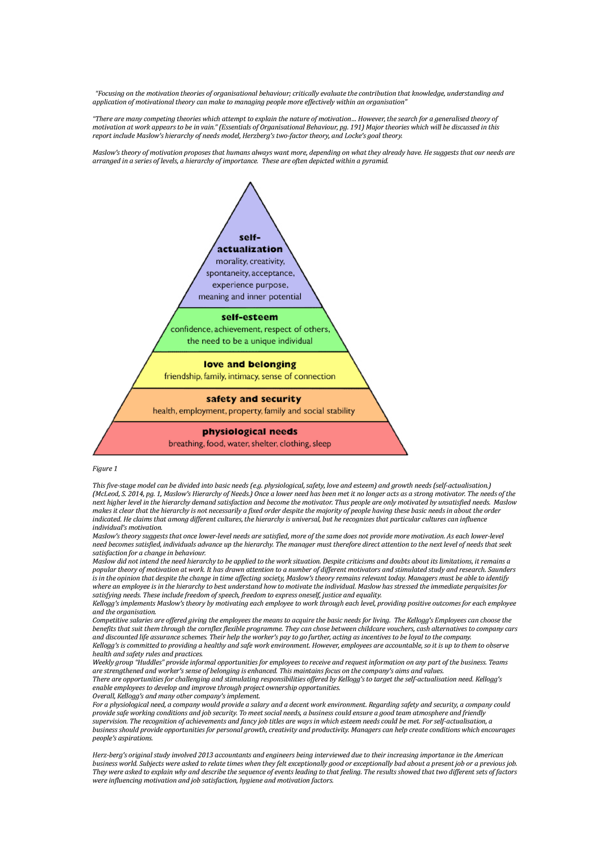 Motivation Theories Of Organisational Behaviour- Joannas - “Focusing On ...