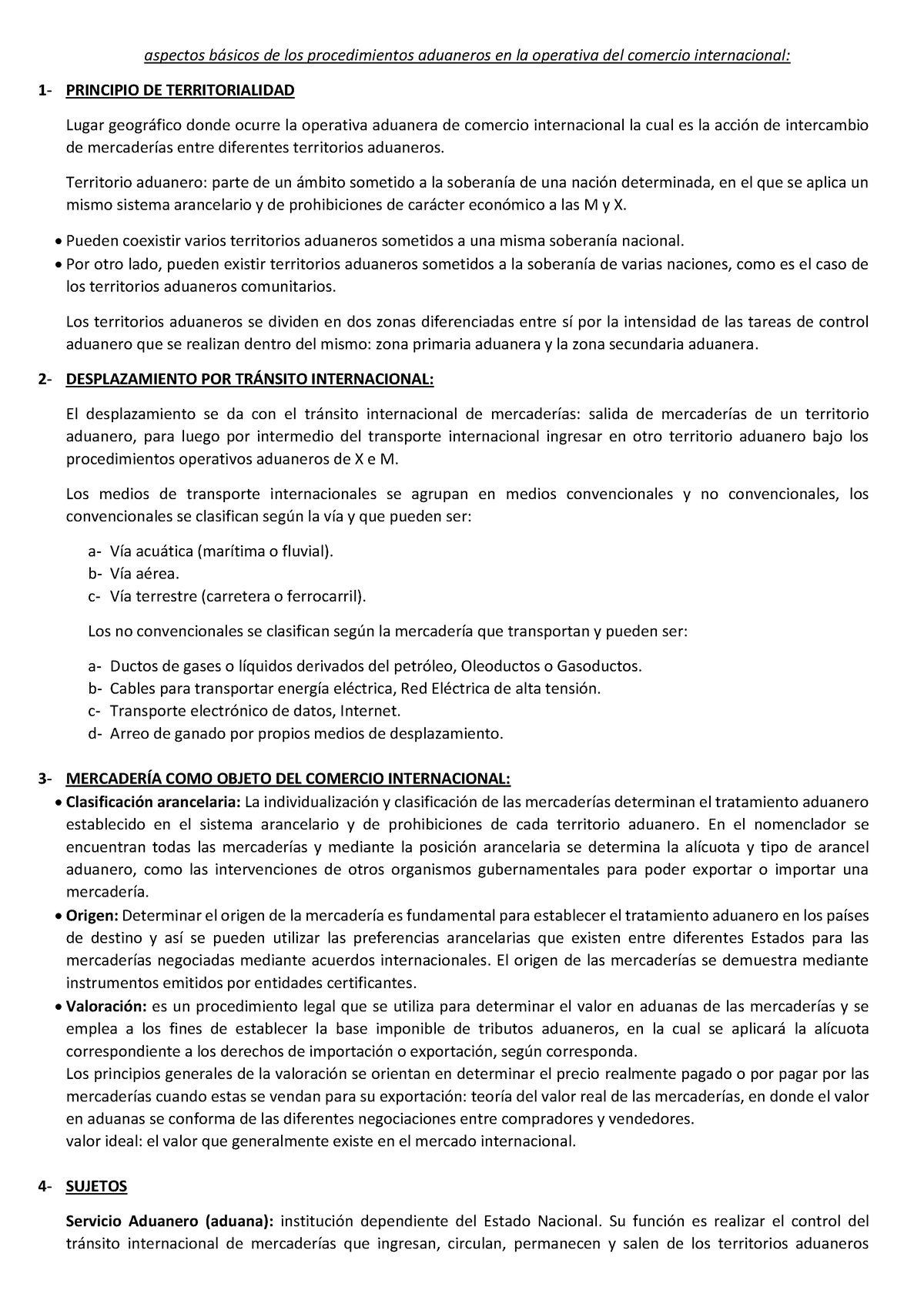 Resumen Expo - Aspectos B·sicos De Los Procedimientos Aduaneros En La ...