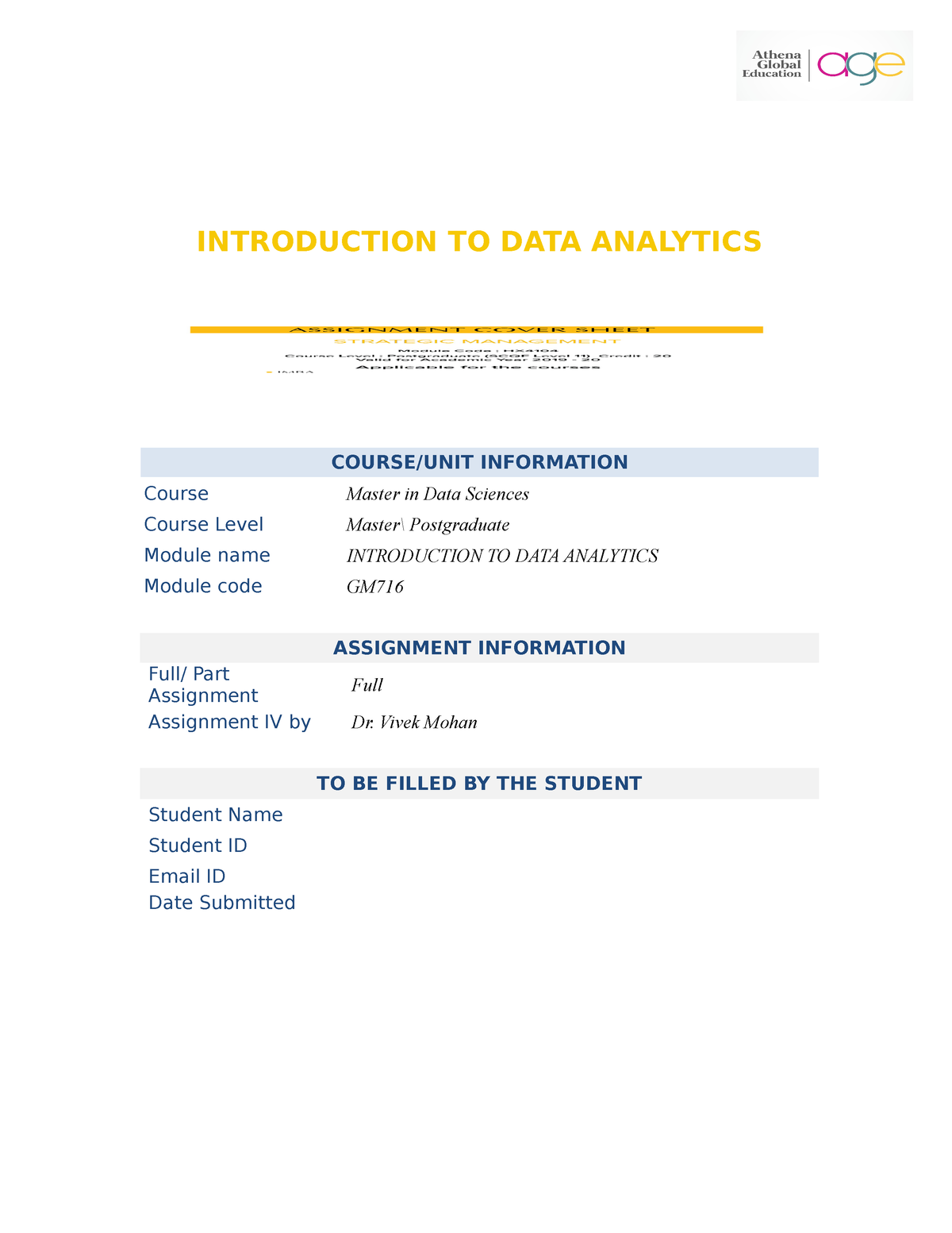 peer graded assignment introduction to data analytics