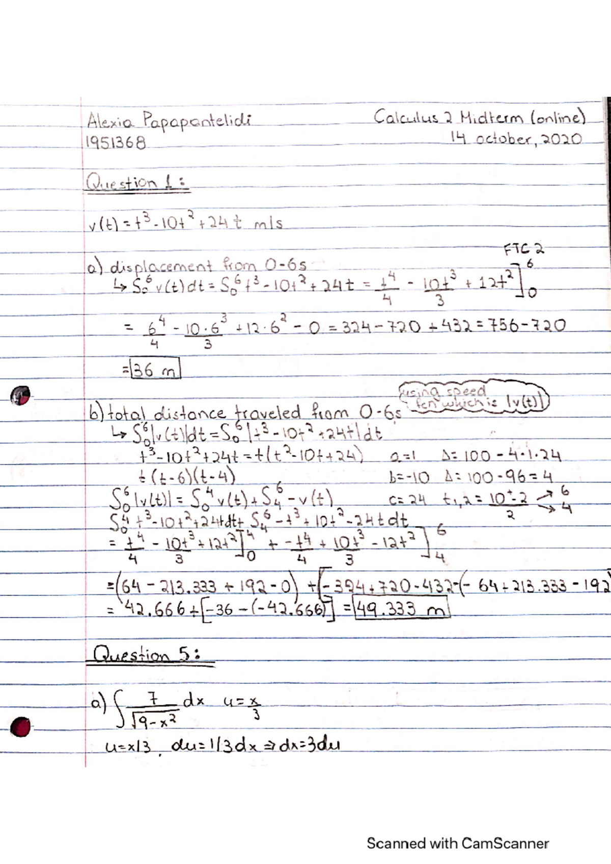 202010 14204608 Calculus 2 midterm - 101-HTK-05 - Studocu