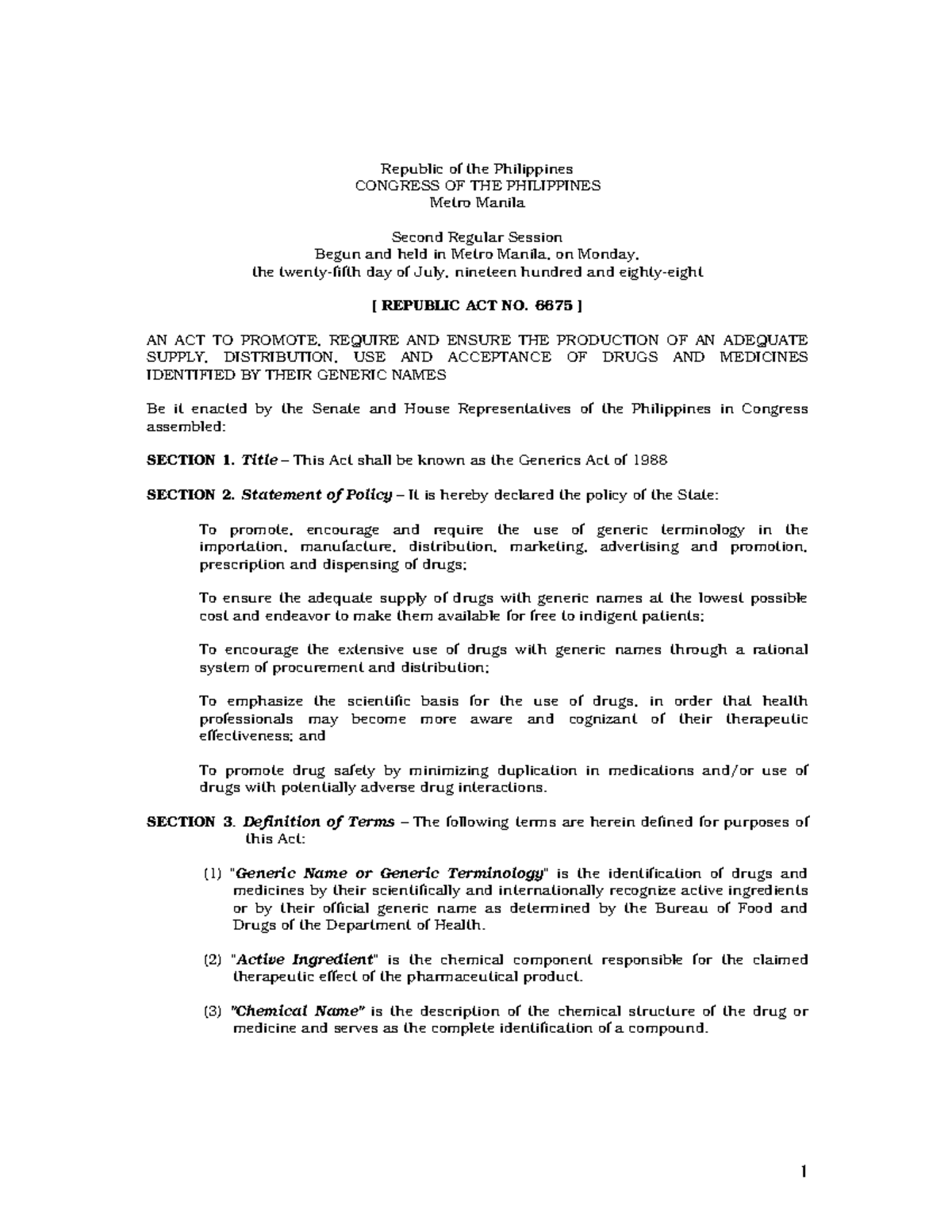 PharmaceuticalPharmacy - Republic of the Philippines CONGRESS OF THE ...