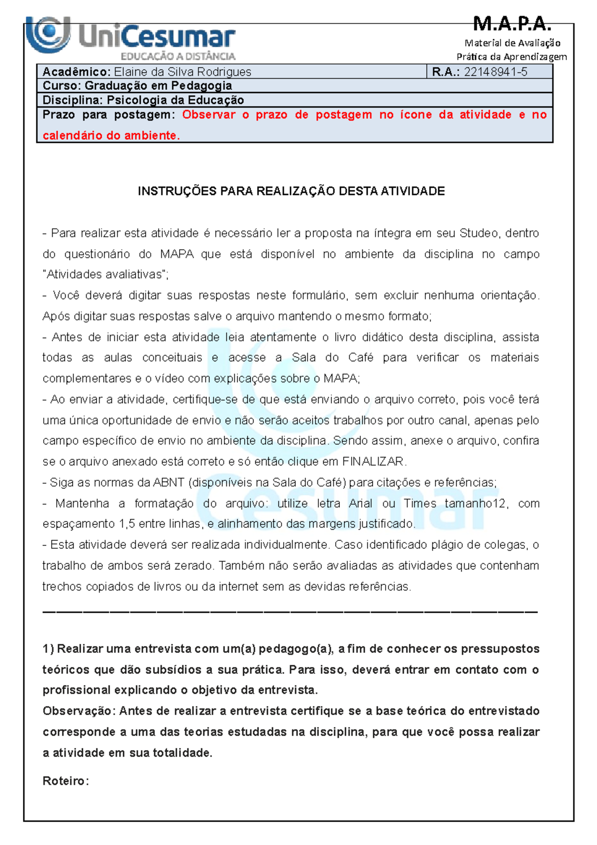 Formulário MAPA - mpa respondido - M.A.P. Material de Avaliação Prática ...