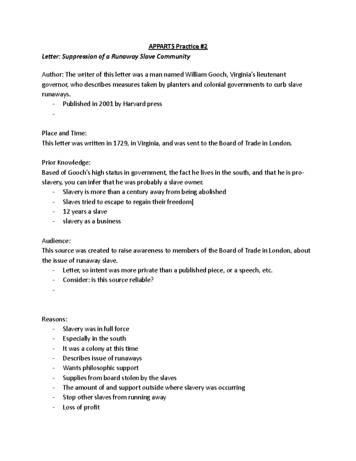 Am Ex Apparts Practice #2 - APPARTS Practice # Letter: Suppression of a ...