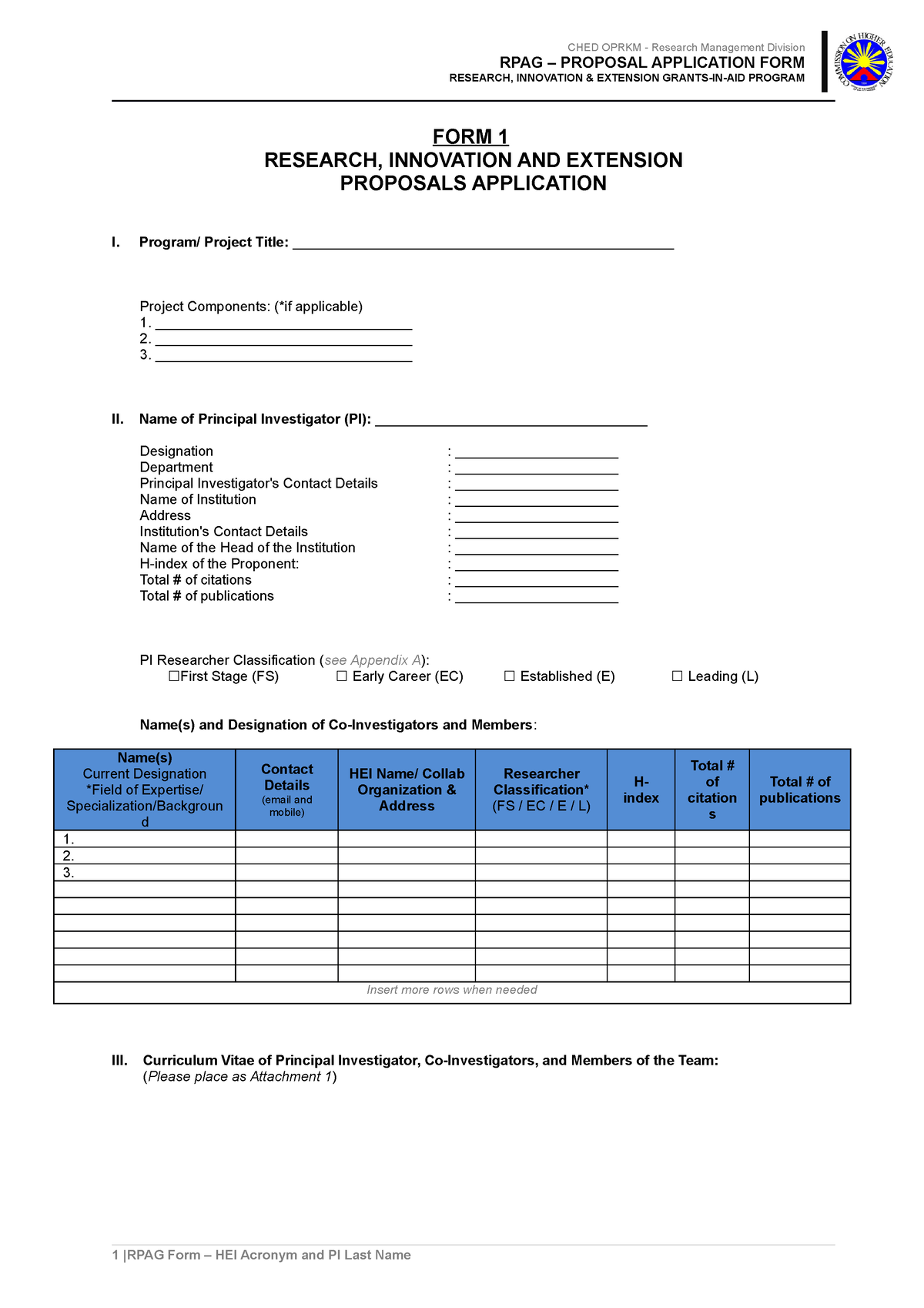 full blown research proposal