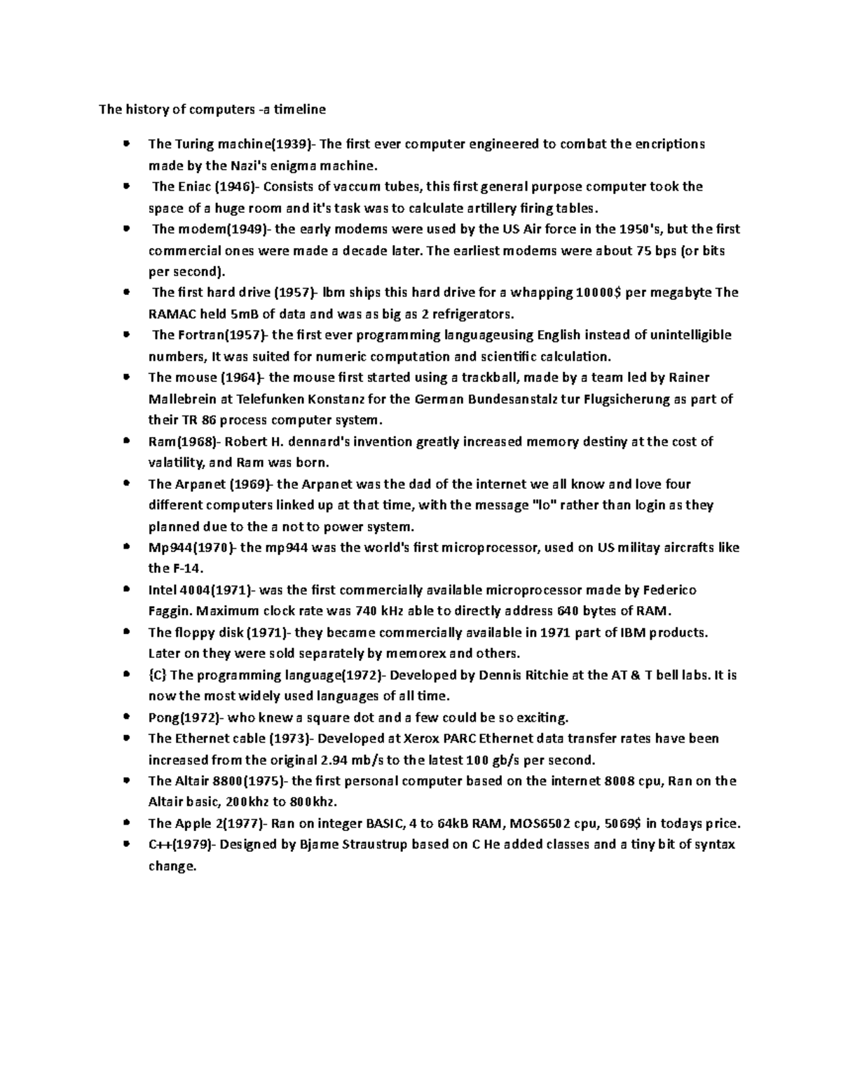 The History Of Networking And History Of Computer And Internet Summary The History Of Networking And History Of Computer And Internet Summary