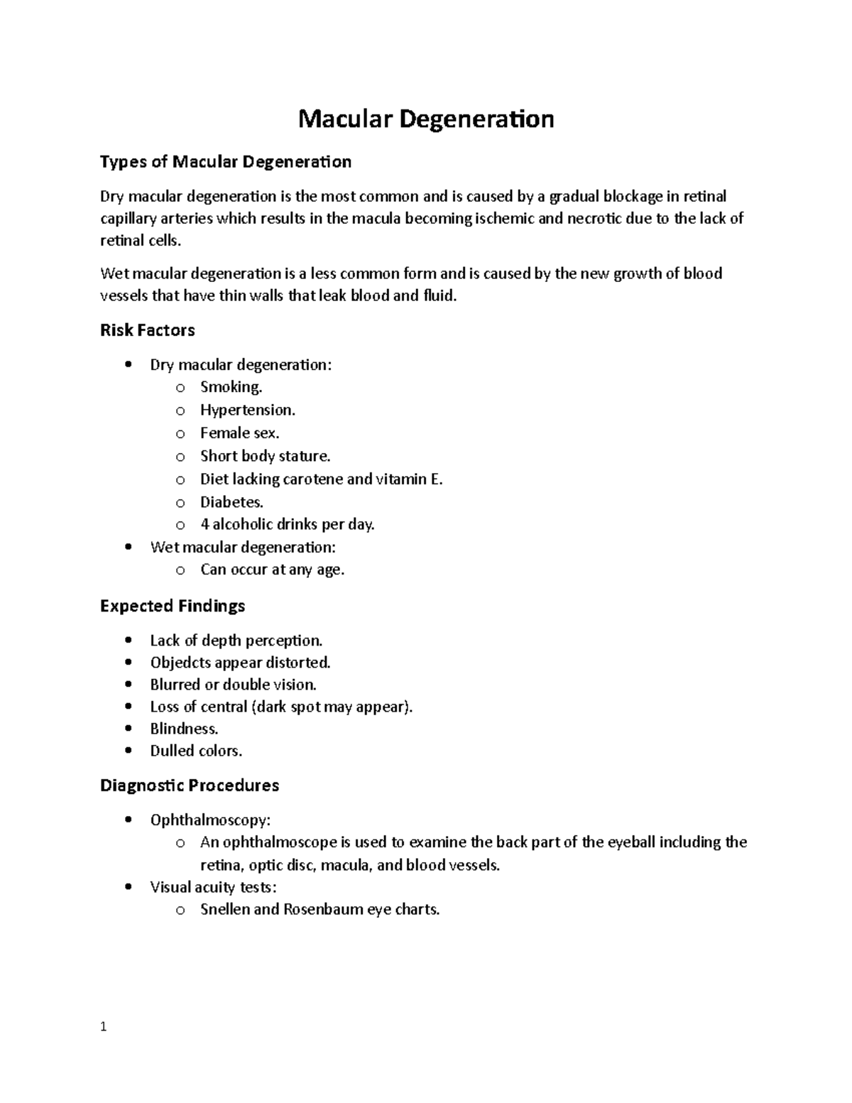Macular Degeneration T. Pittman NUR 206 Medical Surgical Nursing