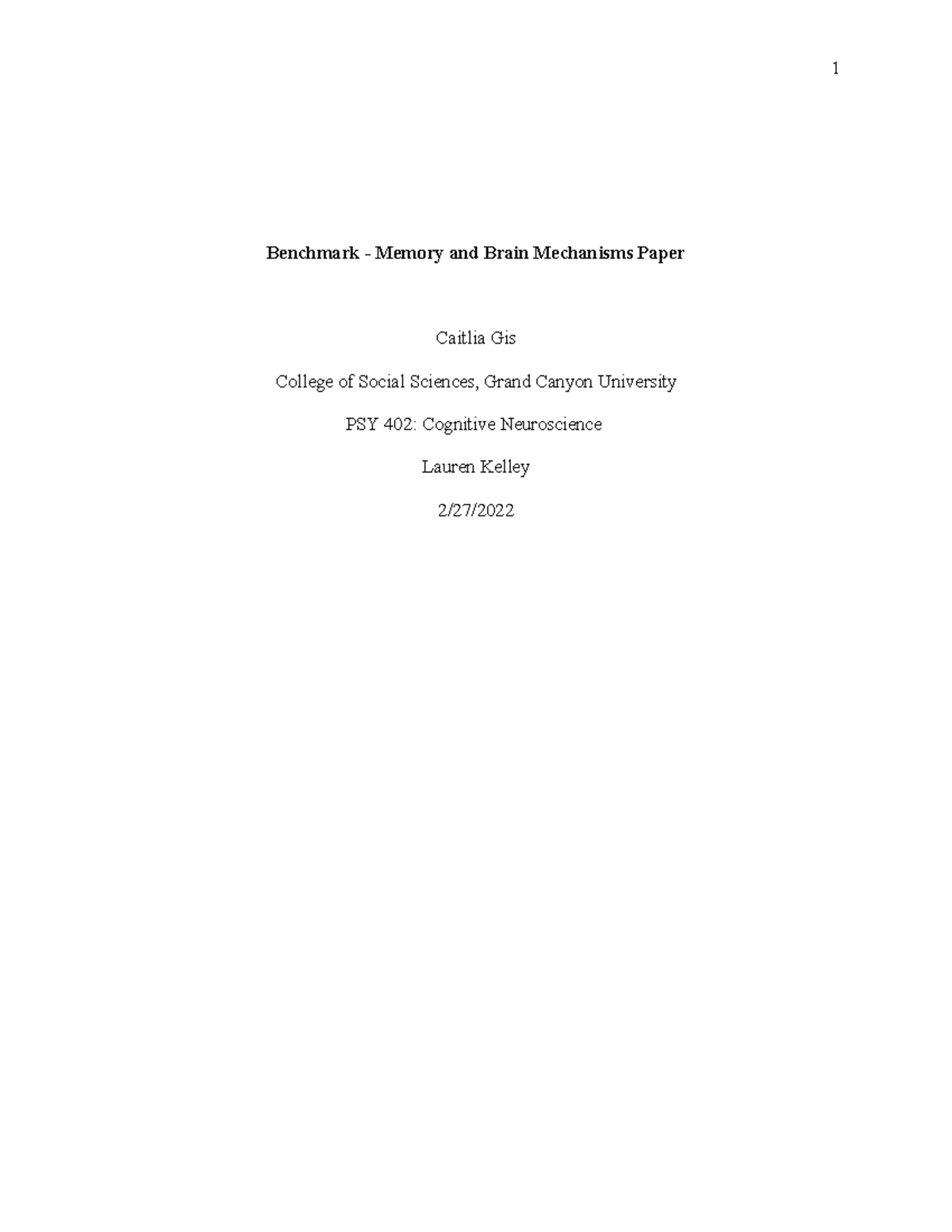 Benchmark Memory and Brain Mechanisms Paper - With these four types of ...