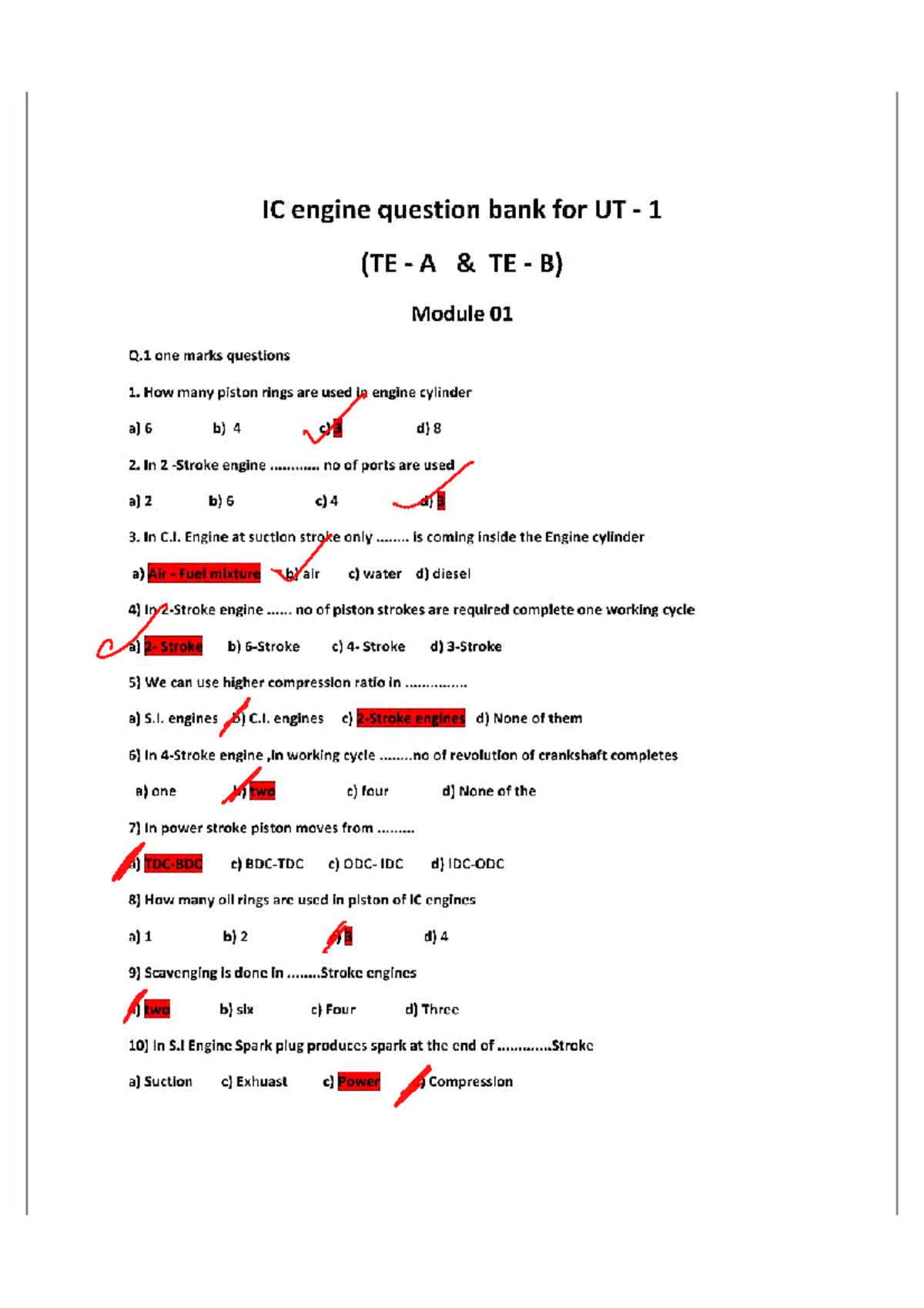 Ice Notes Internal Combustion Engines Studocu