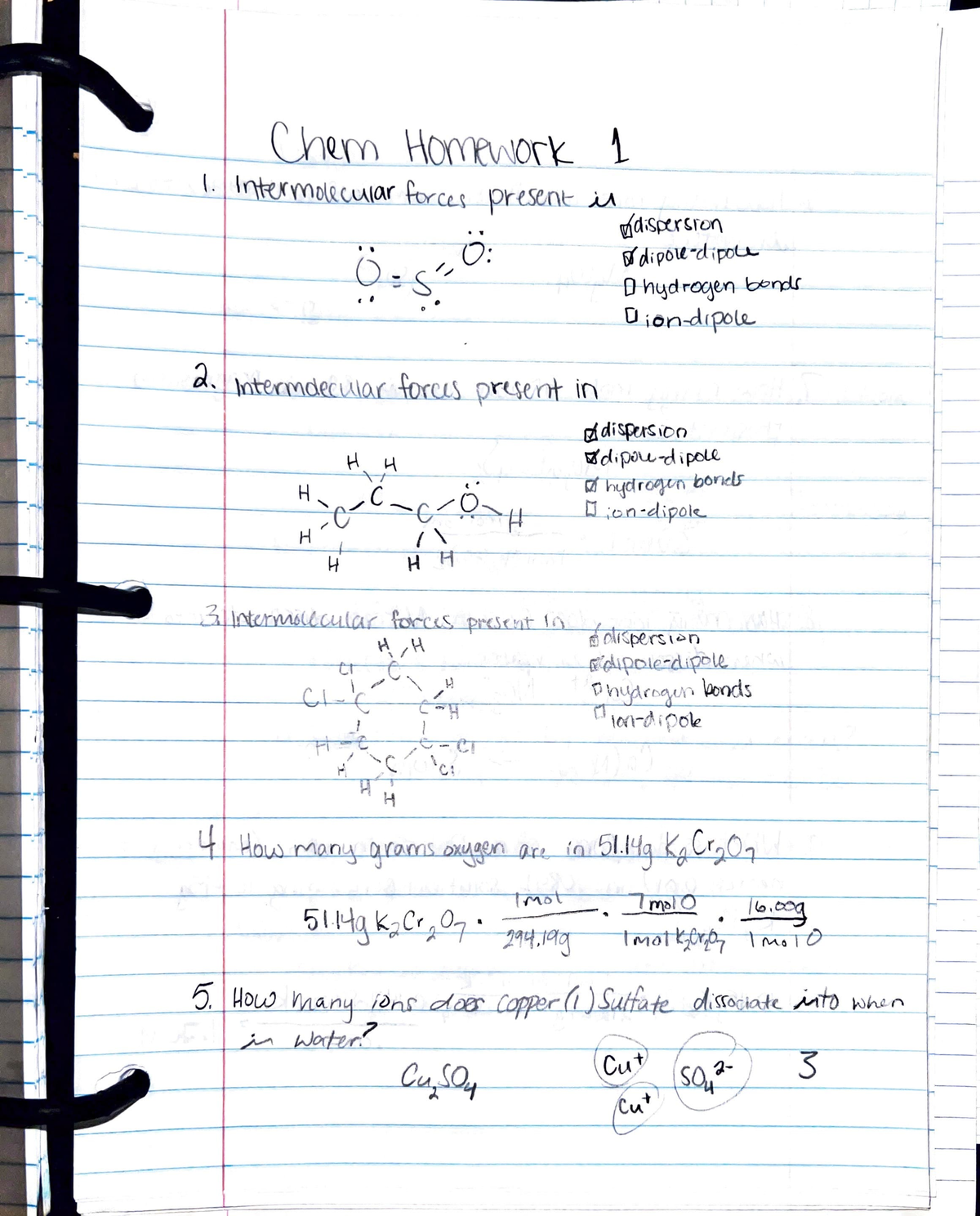 chemistry homework 1