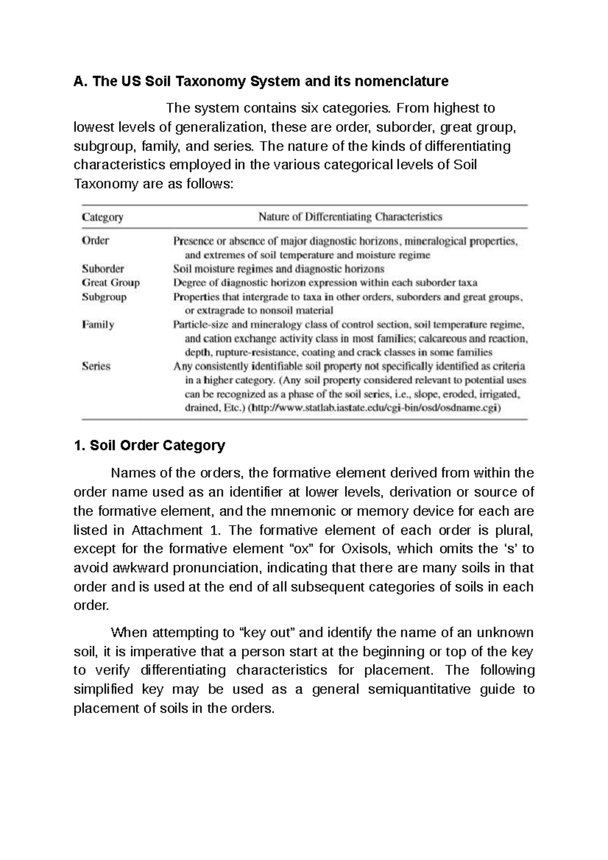 The US Soil Taxonomy System And Its Nomenclature - A. The US Soil ...