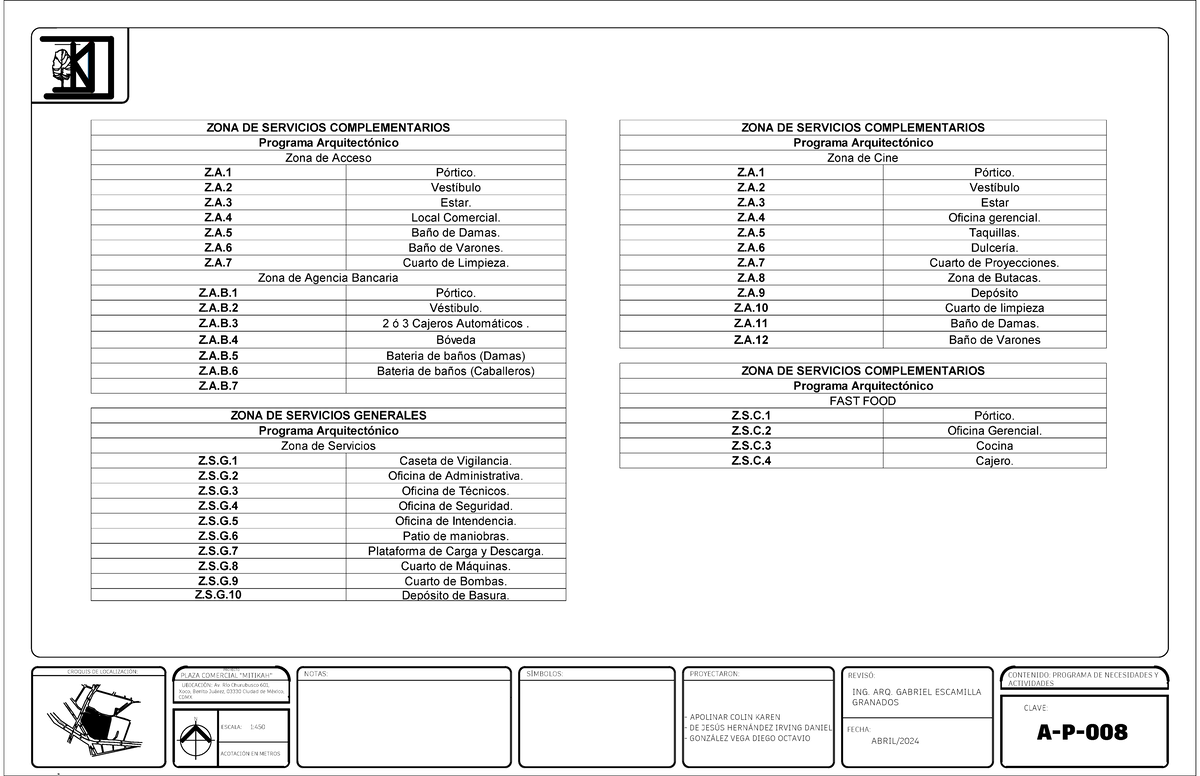 Programa Arquitectonico - ING. ARQ. GABRIEL ESCAMILLA GRANADOS ABRIL ...