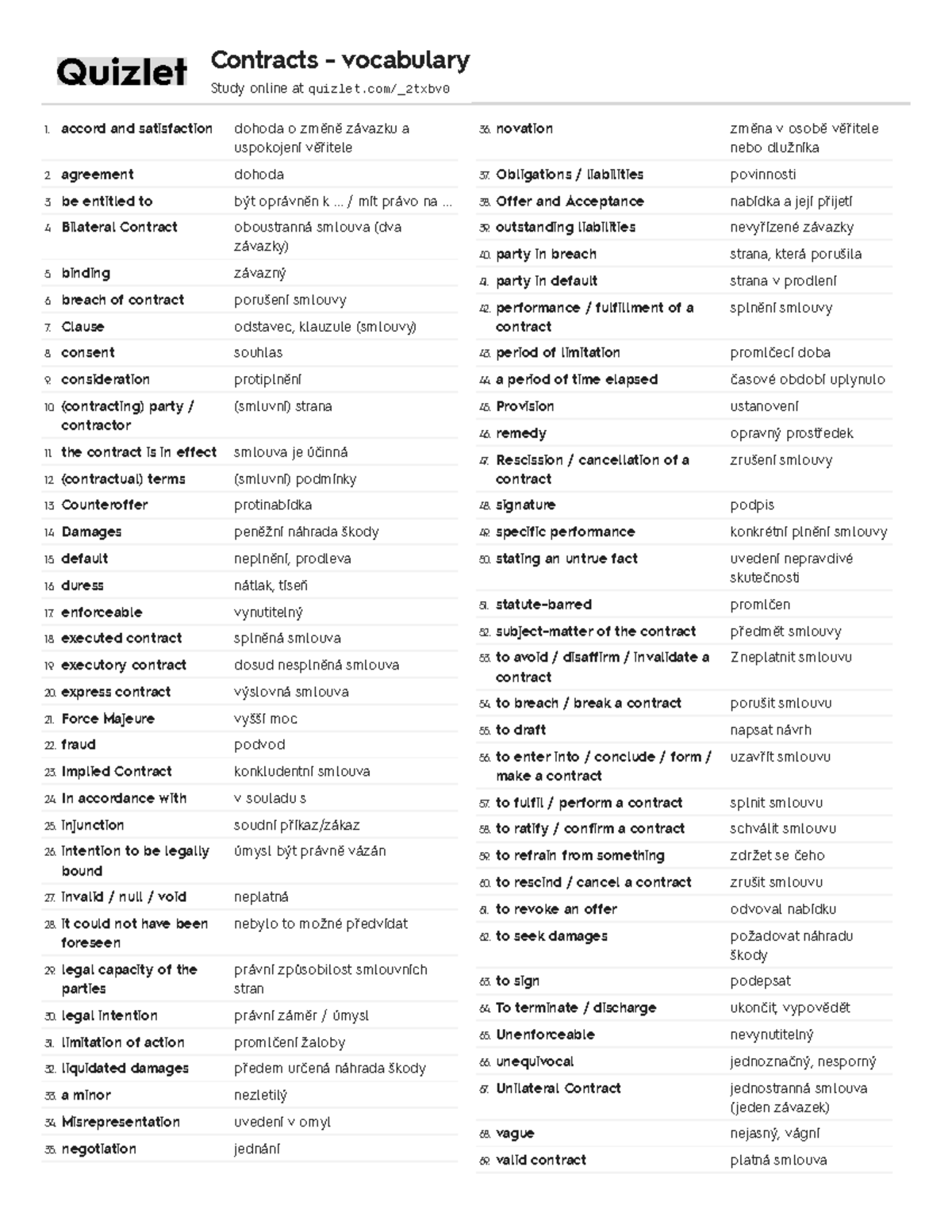 3. quizlet ajd accord and satisfaction dohoda o změně závazku a