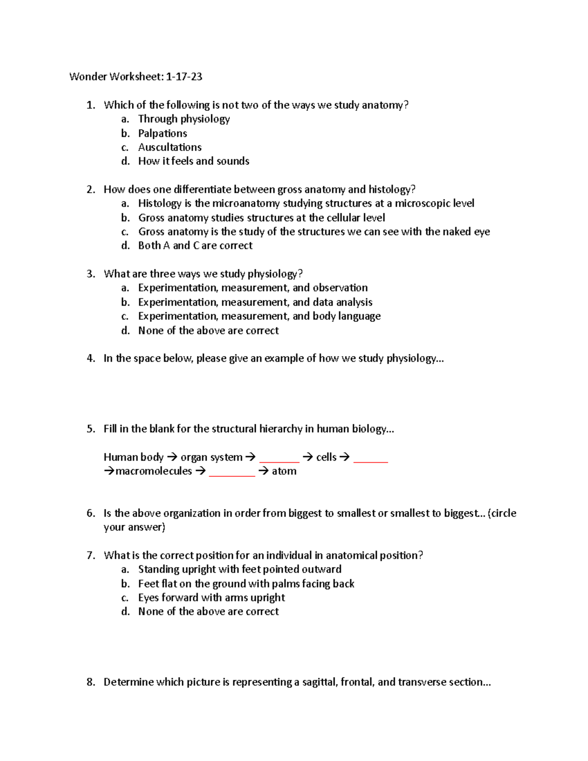 Wonder Worksheets Blank - Wonder Worksheet: 1-17- Which of the ...