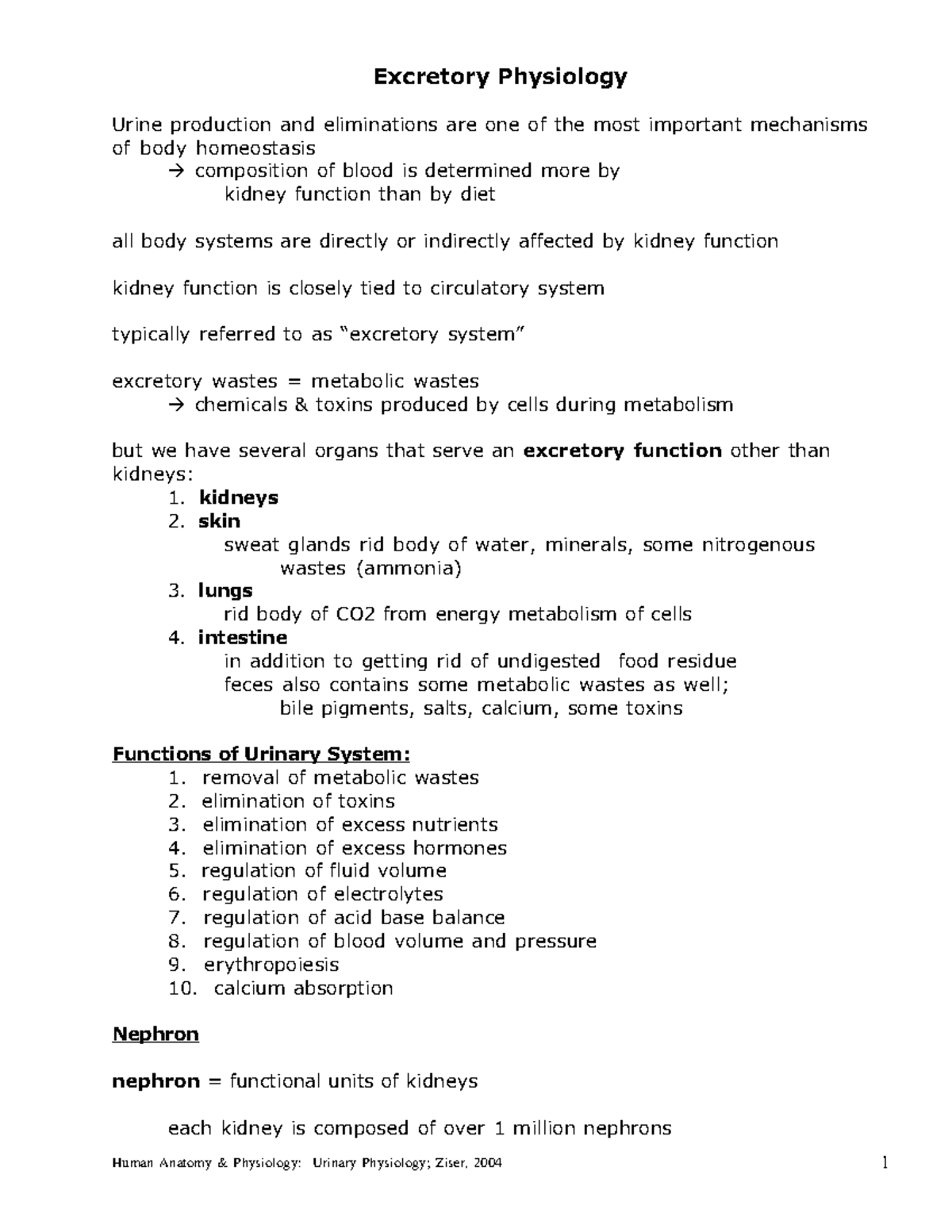 Urinary Physiology - Very useful - Excretory Physiology Urine ...