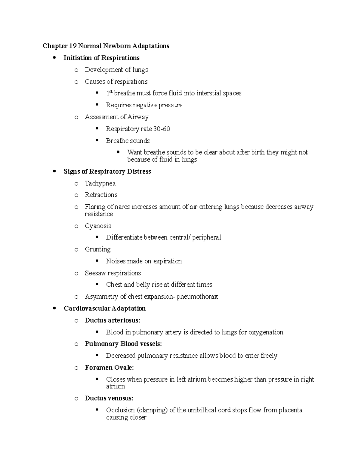 Chapter 19 Normal Newborn Adaptations - Chapter 19 Normal Newborn ...