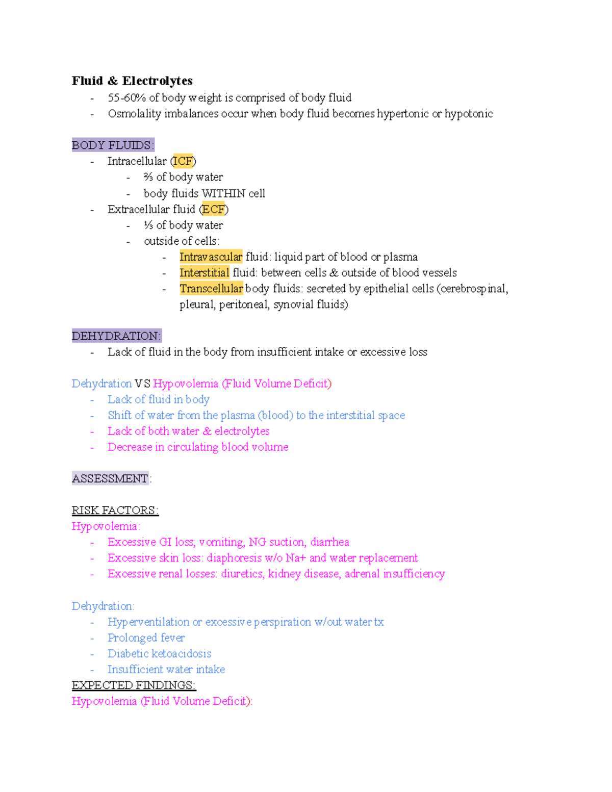 Fluid & Electrolytes and Acid Base Balances - Fluid & Electrolytes 55 ...