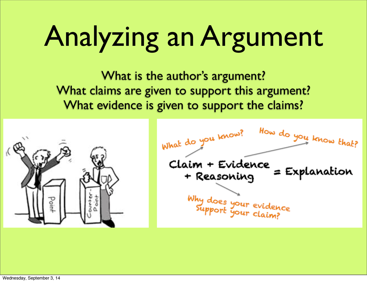 Analyzing An Argument - • Ex: Writing An Article In Support Of 