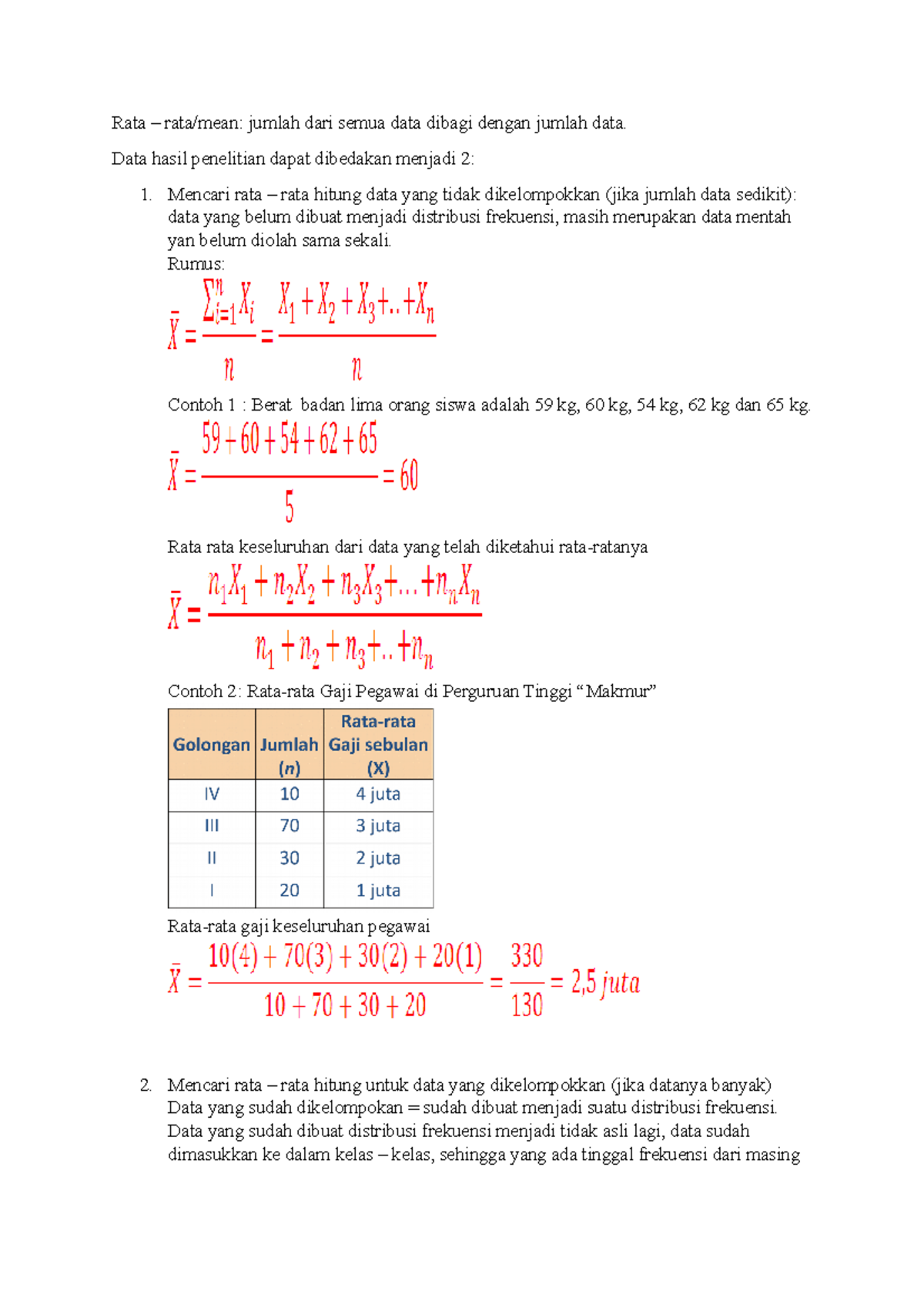 Diskusi 2 ESPA4123 - tugas - Rata – rata/mean: jumlah dari semua data ...