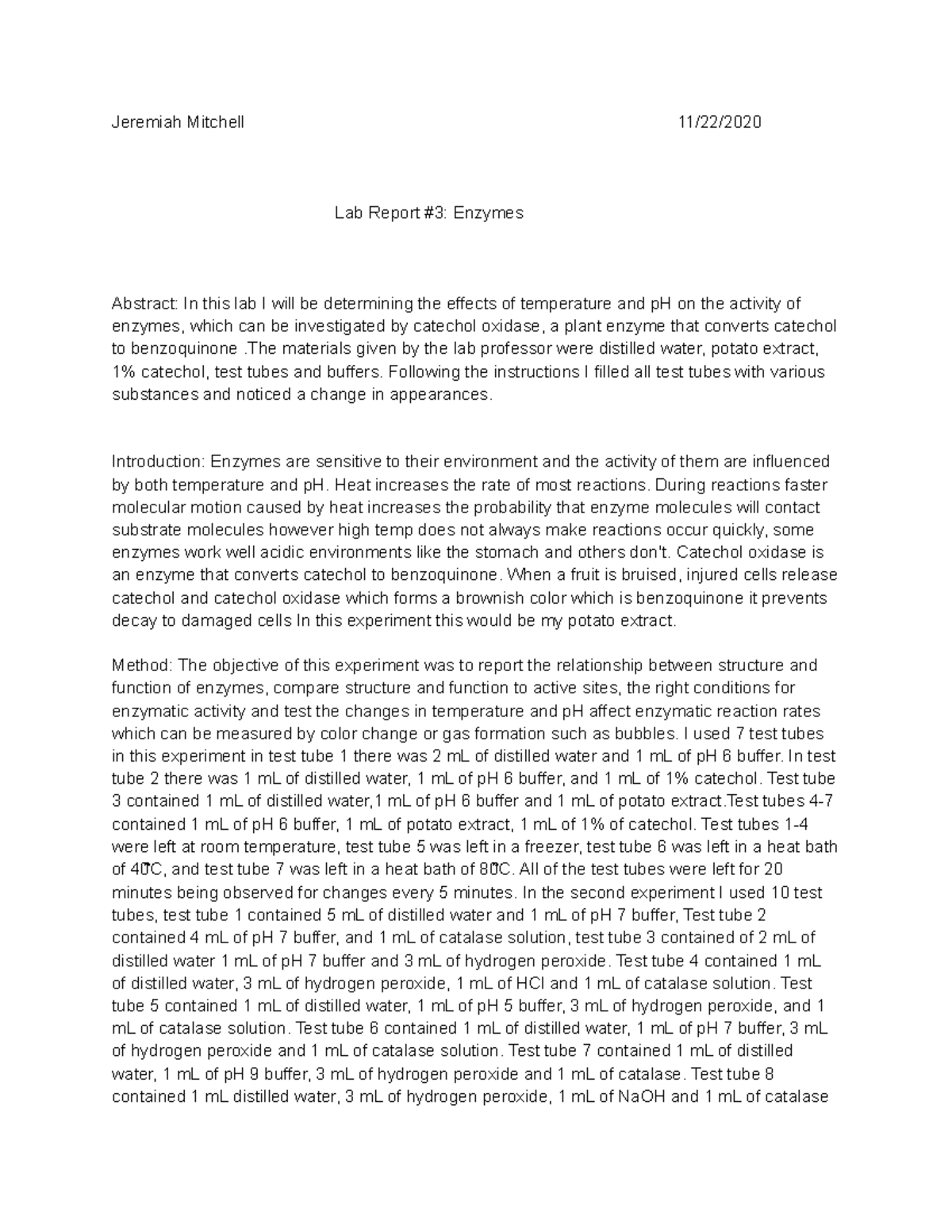 Untitled document - Lab Report - Jeremiah Mitchell 11/22/ Lab Report #3 ...