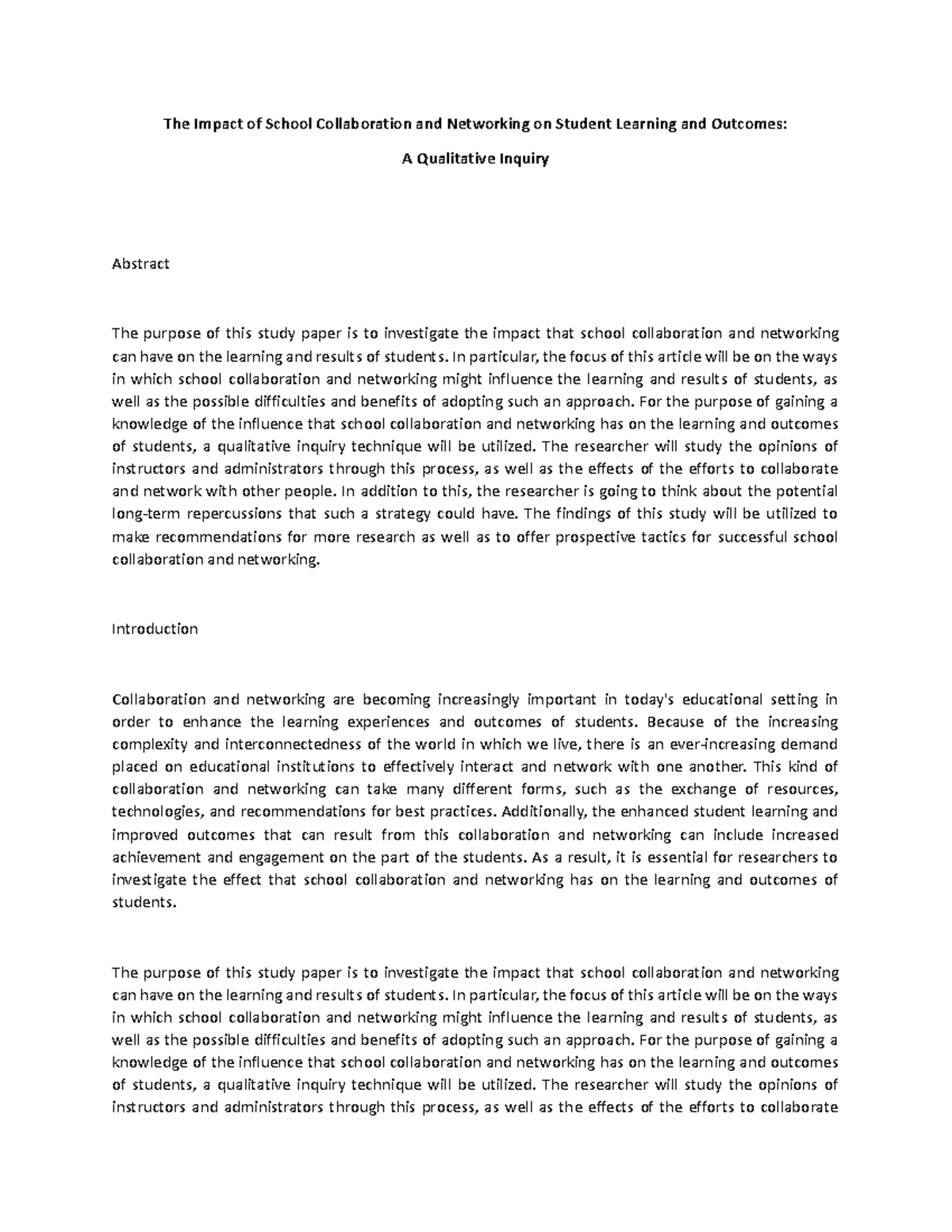 The Impact of School Collaboration and Networking on Student Learning ...