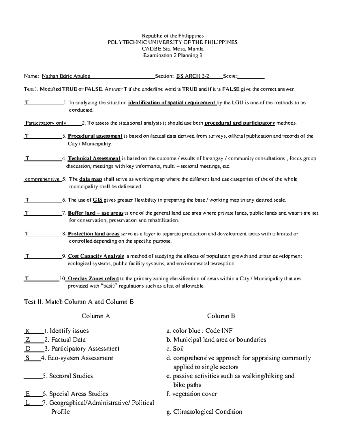 Planning 3 QUIZ 2 - Some quiz answers etc. - Republic of the ...