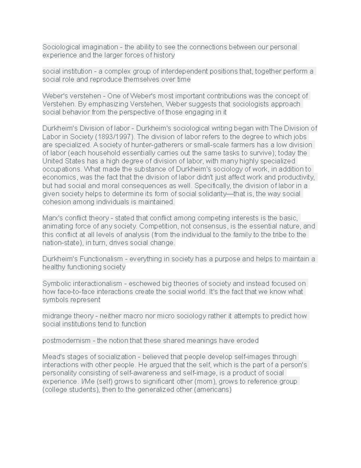 Sociology 1000 exam 1 study guide - Sociological imagination - the ...