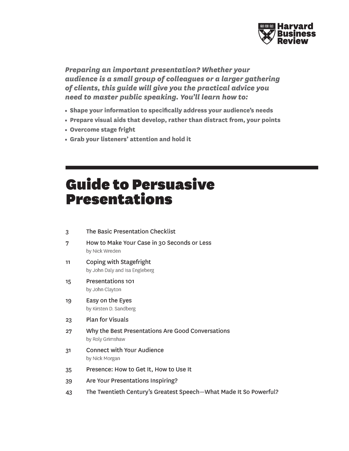 harvard business review persuasive presentations