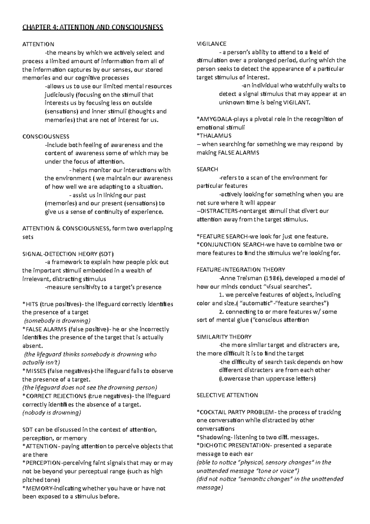 Chap 3,4 rev - Chap 4:attention and consciousness - CHAPTER 4 ...