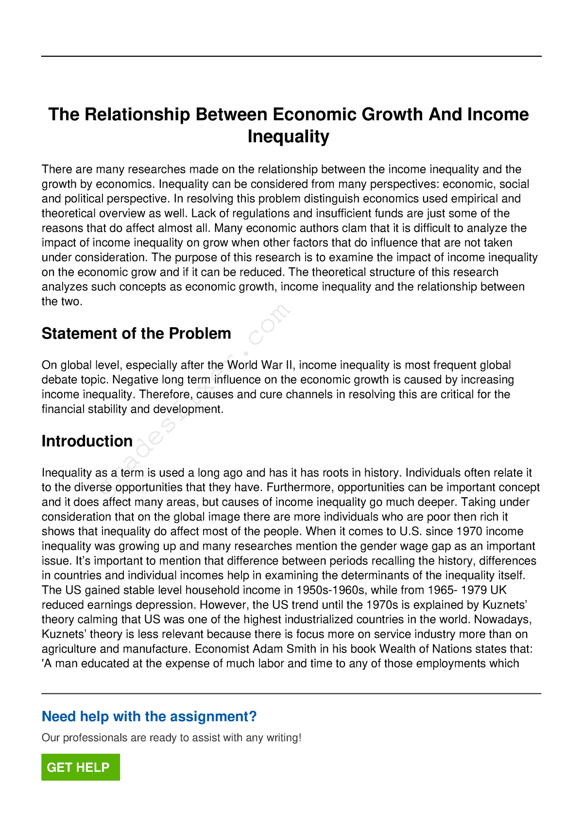 The Relationship Between Economic Growth And Income Inequality - The ...