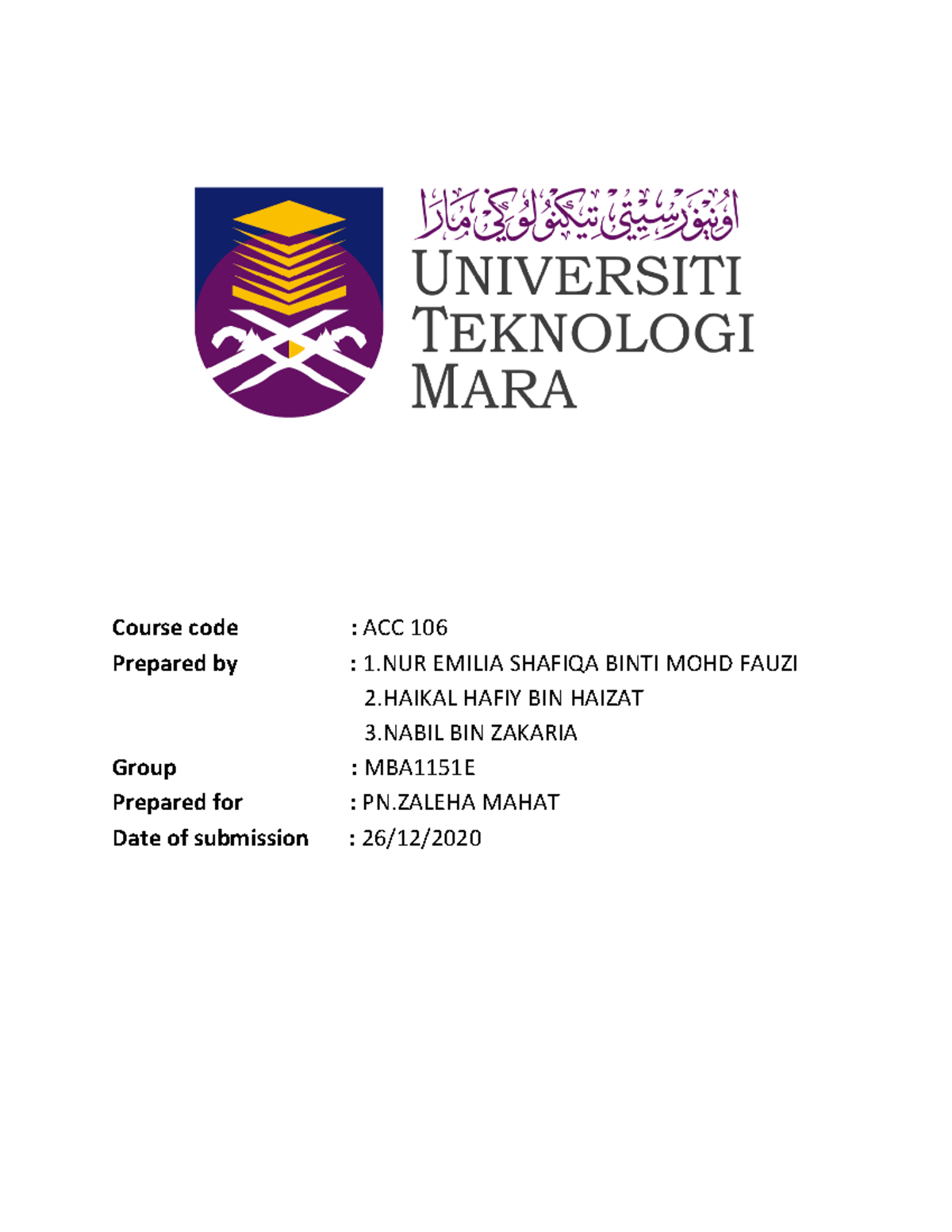 Mba1151e Group 6 Mgt Business Group Assignment Course Code Acc 106 Prepared By 1 Emilia Mba1151e Group 6 Mgt Business Group Assignment Course Code Acc 106 Prepared By 1 Emilia