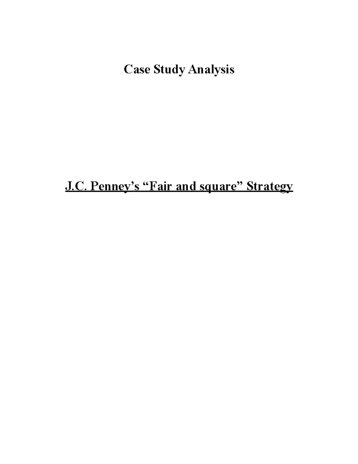 jc penney case study analysis