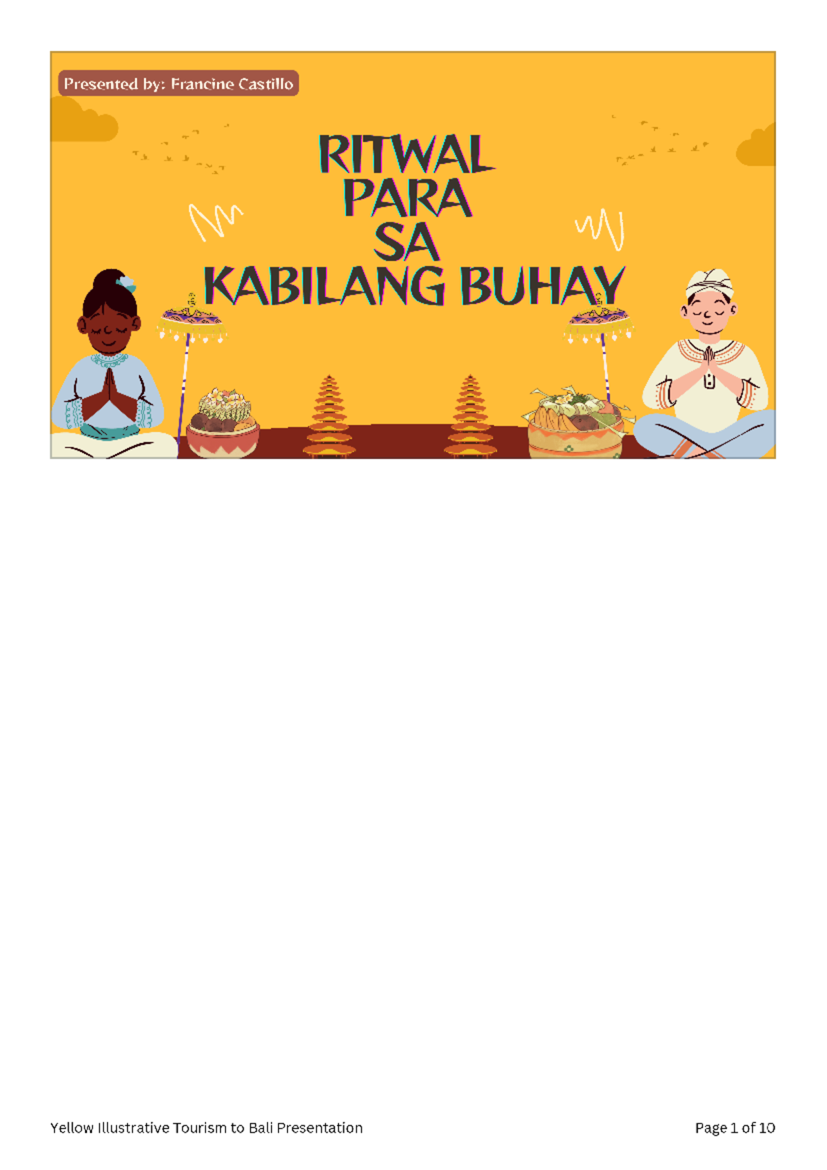 Ritwal PARA SA Kabilang Buhay - Castillo, Francine R - Presented ...