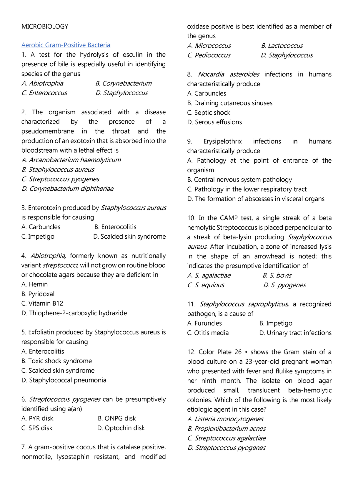 Microbiology- Ciulla - Medical Technology - OLFU - Studocu