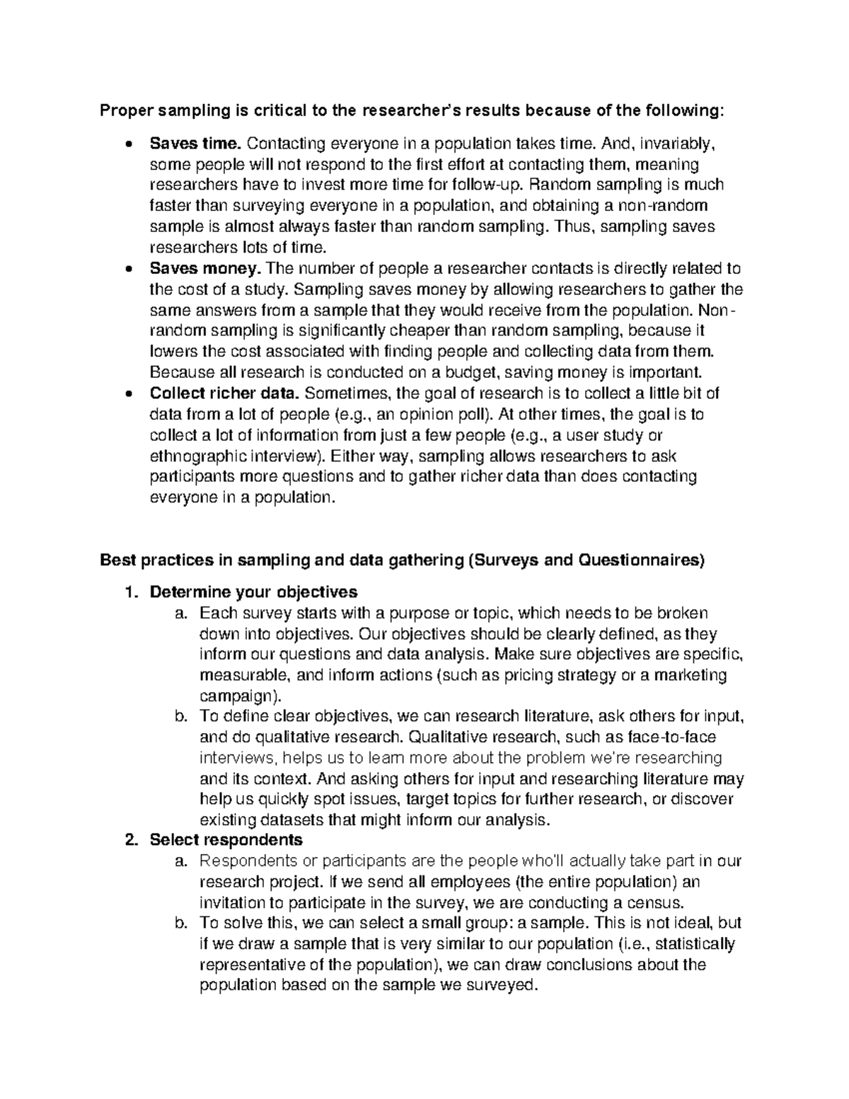 Module 7 - Assignment - HCI2 - Proper sampling is critical to the ...