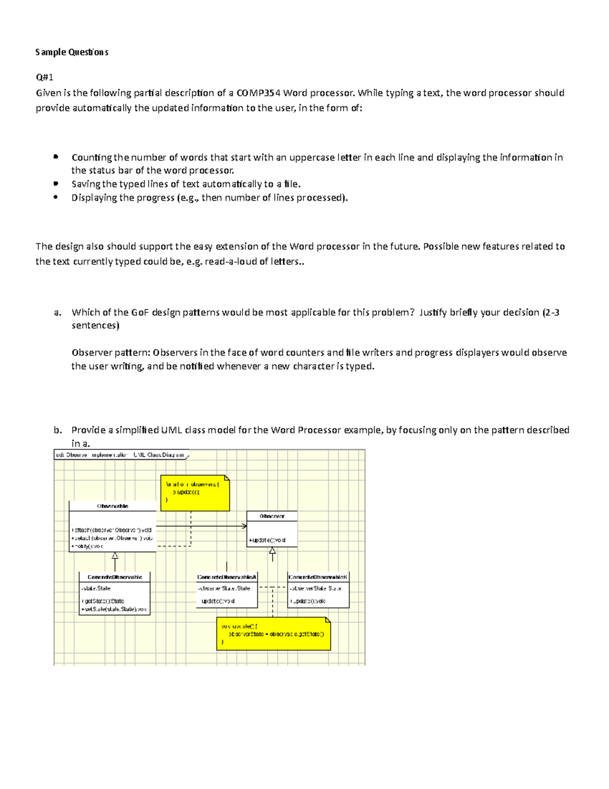Sample Questions Solution - Sample Questions Q# Given is the following ...