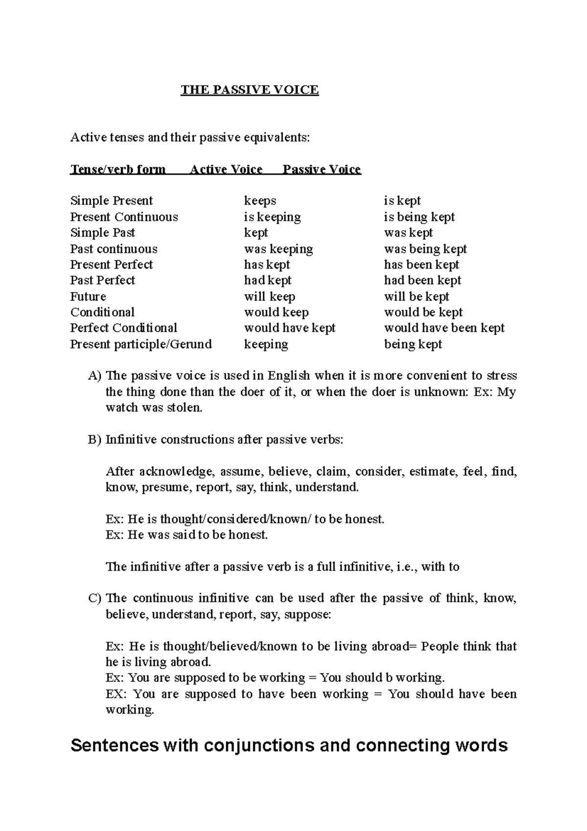 Course 2nd week of April - THE PASSIVE VOICE Active tenses and their ...