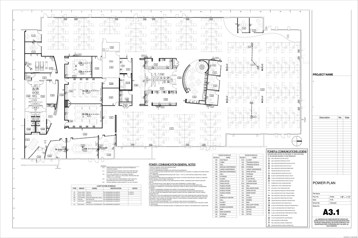 IAD 699-11 v1 m07 p02d power and comm plan example - 220V P/C ####### P ...
