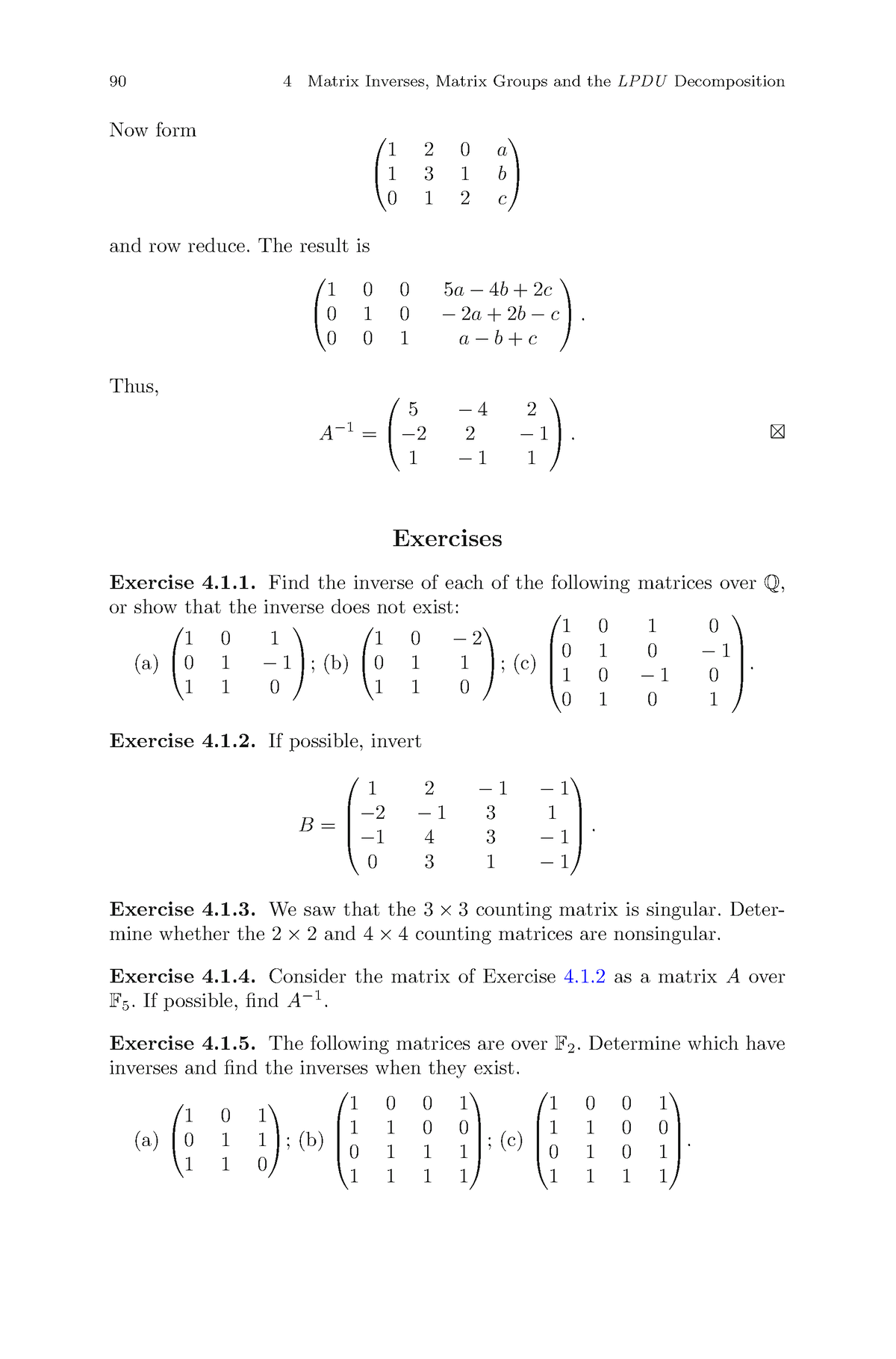 Groups, Matrices, And Vector Spaces-11 - 90 4 Matrix Inverses, Matrix ...