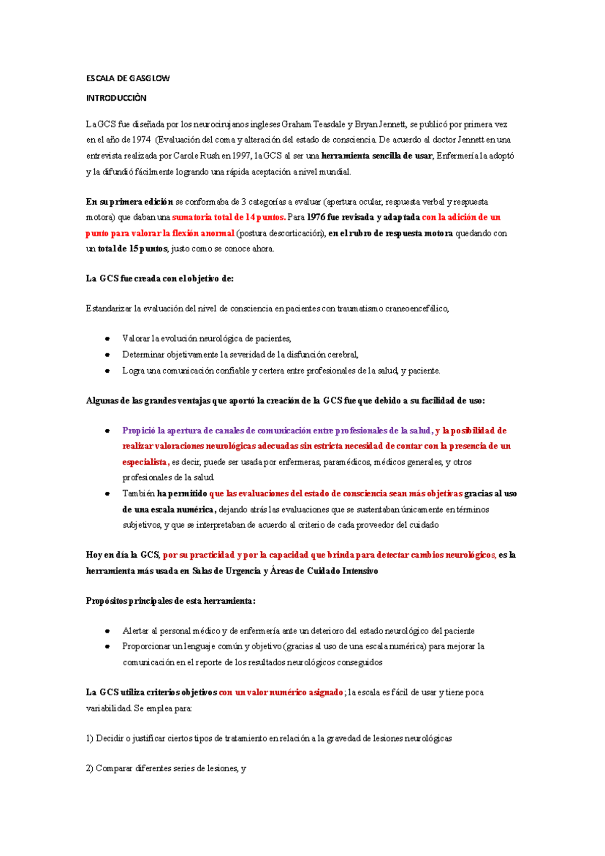 Escala DE Gasglow - Documentos de Google - ESCALA DE GASGLOW ...