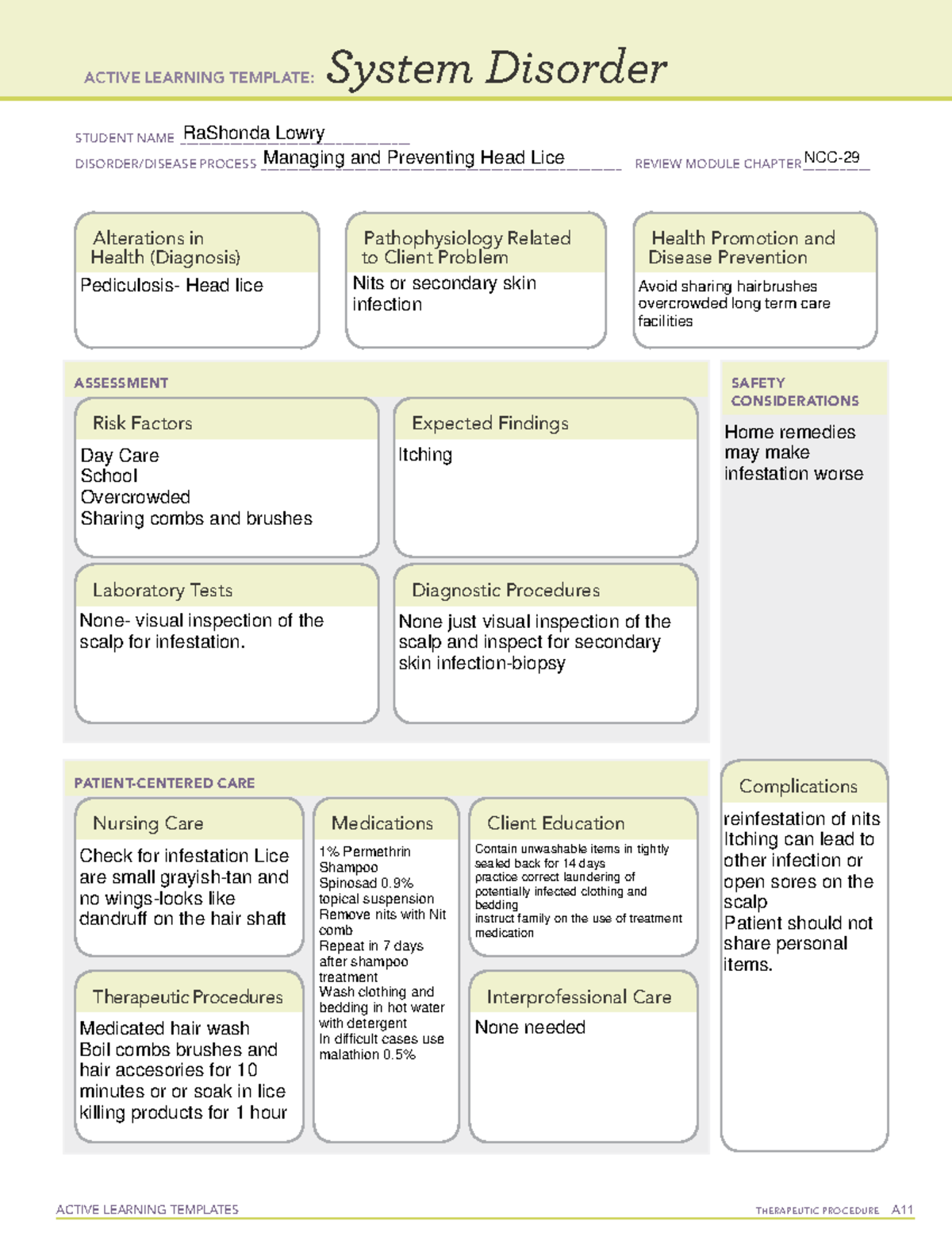 ATI System Disorder Template-Lice - ACTIVE LEARNING TEMPLATES ...