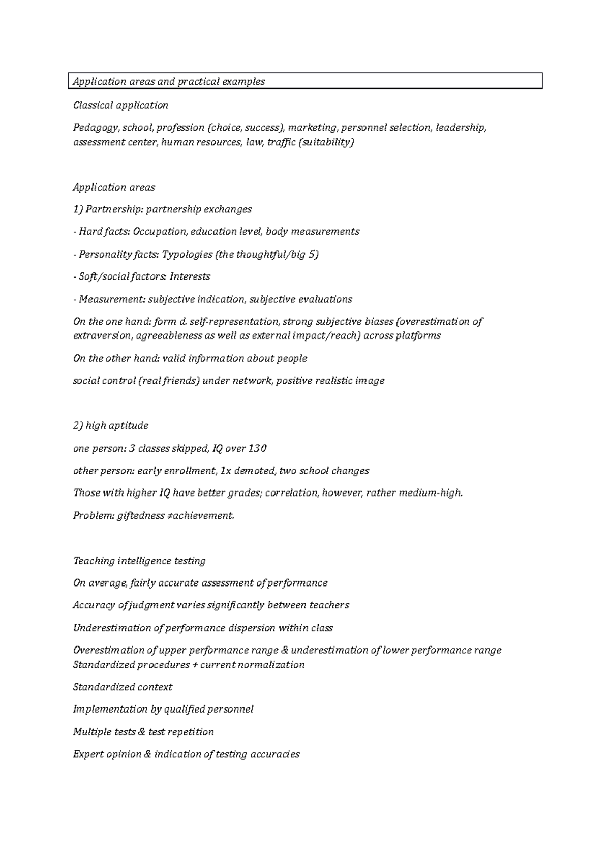 Application areas and practical examples Application areas and