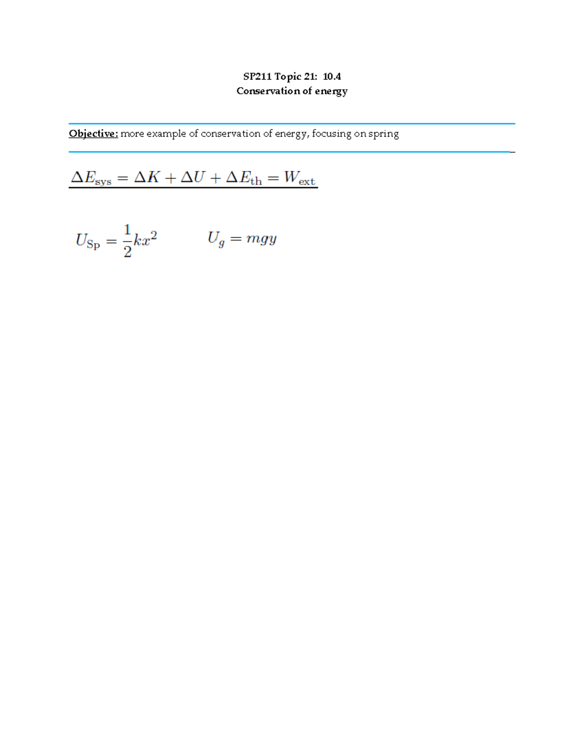 conservation of energy assignment quizlet