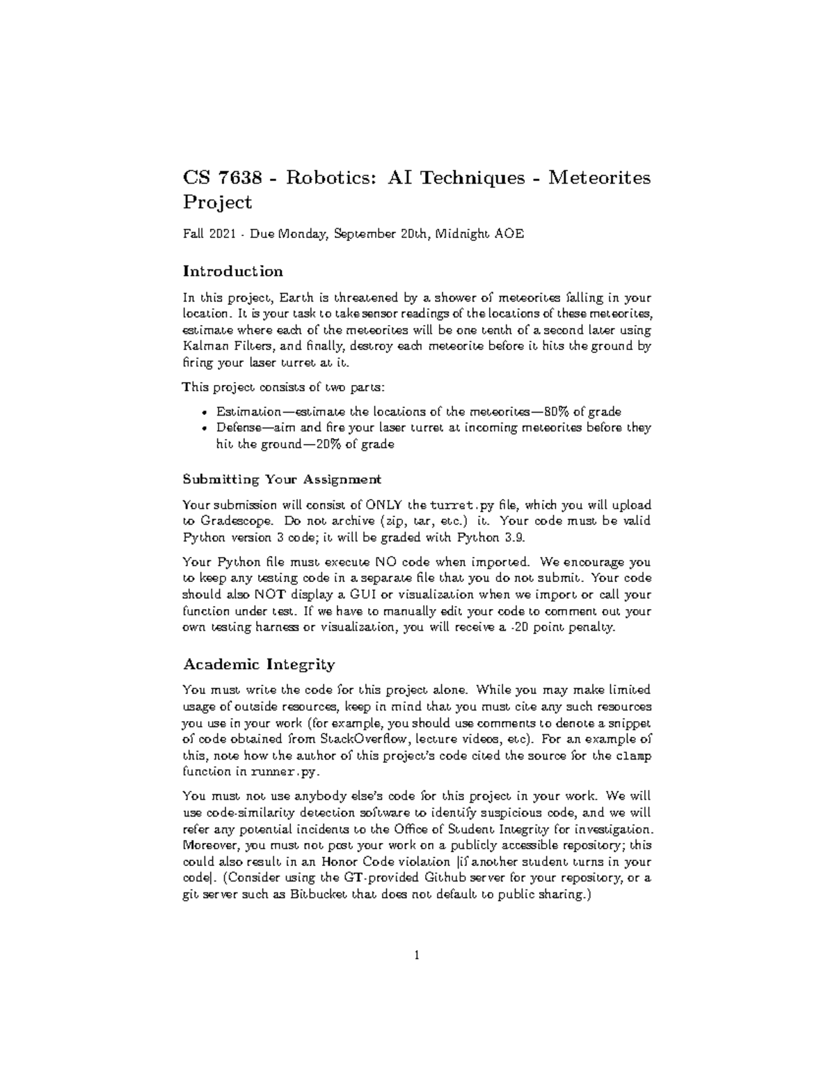 Cs7638-meteorites - Notes And Code For P1 - CS 7638 - Robotics: AI ...