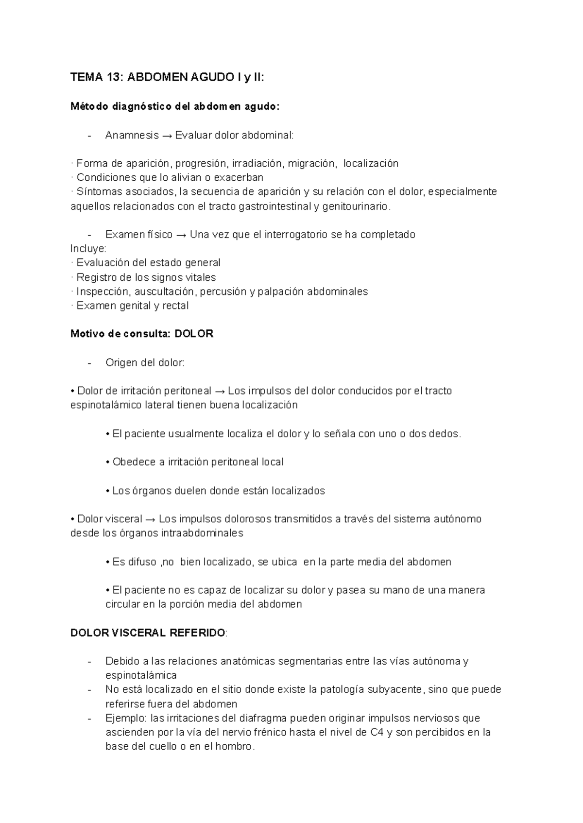 Tema 13- abdomen agudo - TEMA 13: ABDOMEN AGUDO I y II: Método ...