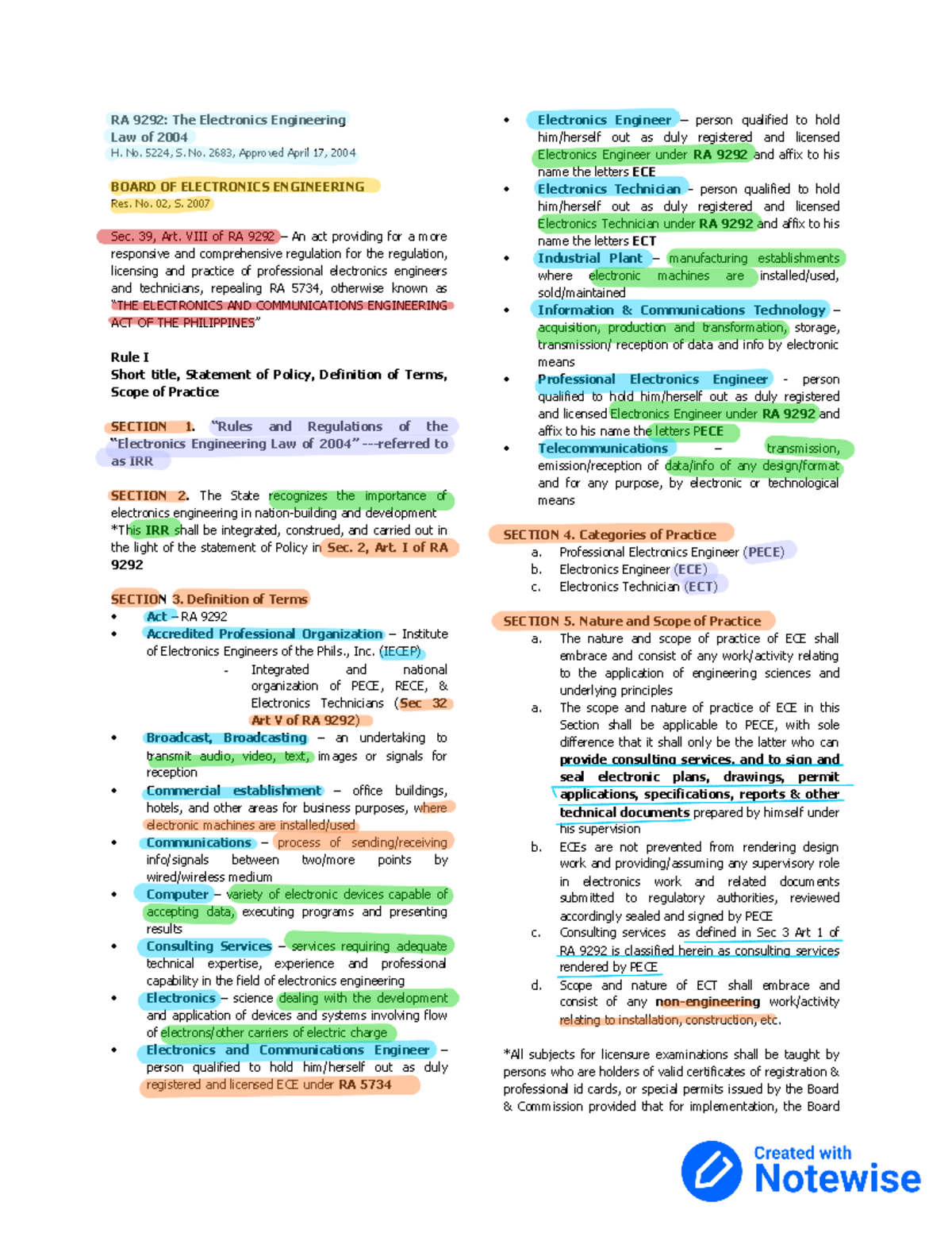 ecelaws-ra9292-ece-laws-summarized-ra-9292-the-electronics