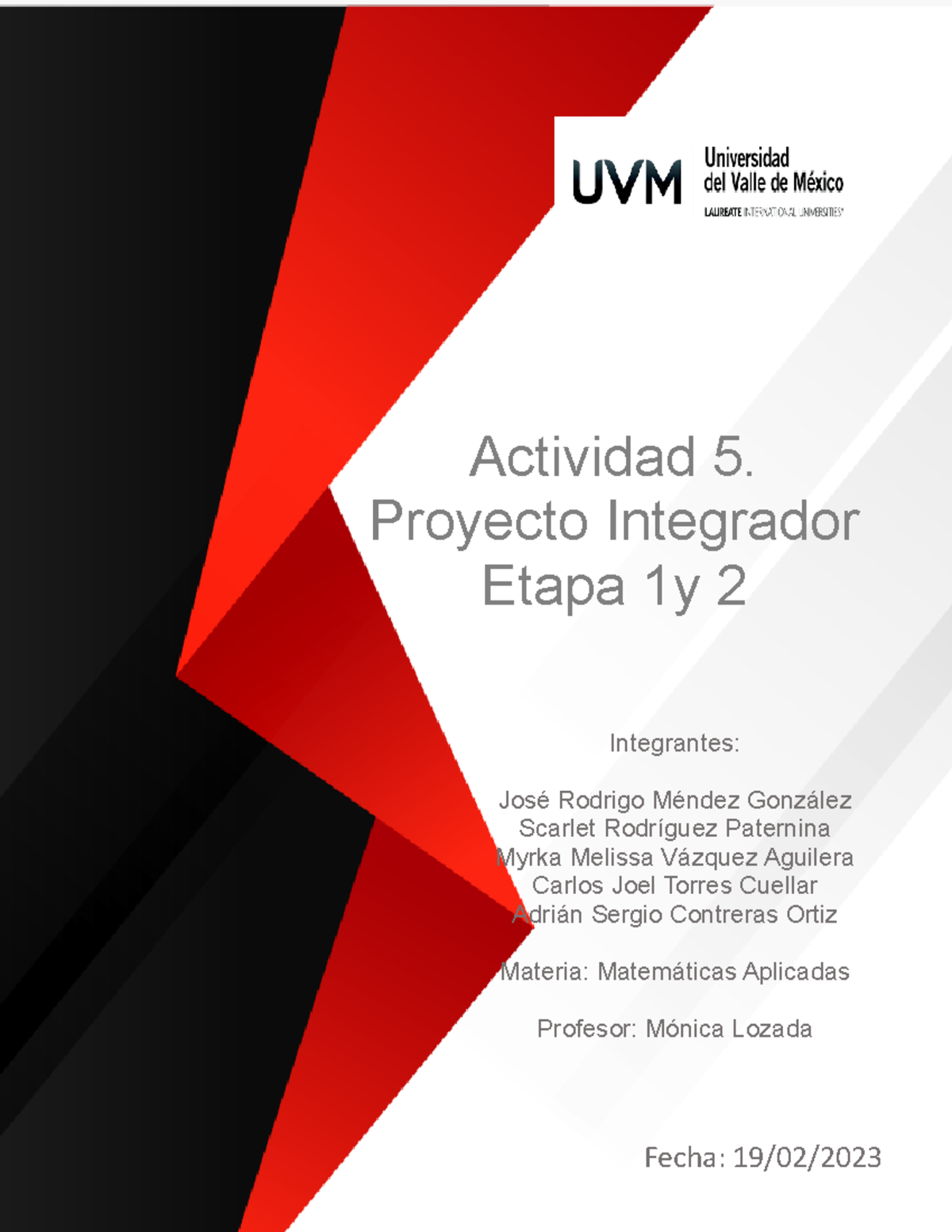 Actividad 5 Proyecto Integrador Etapa 2 - ACTIVIDAD 5. PROYECTO ...