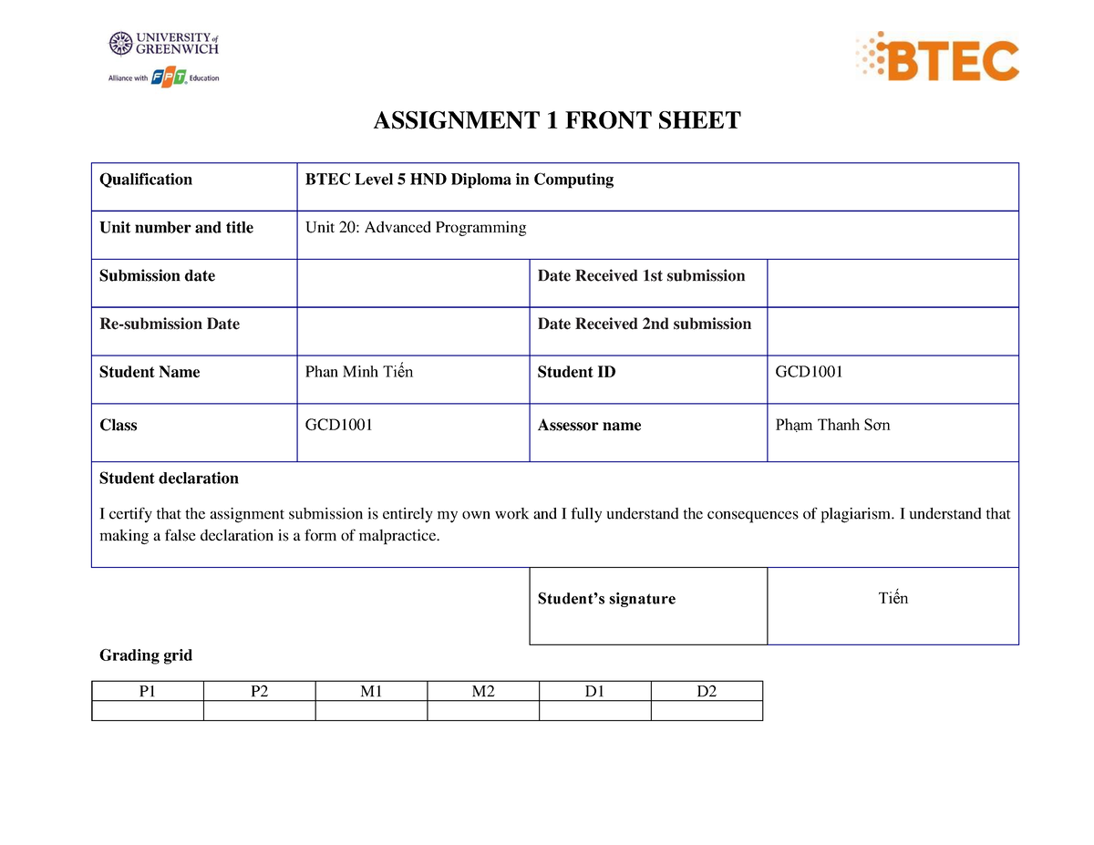 hnd programming assignment